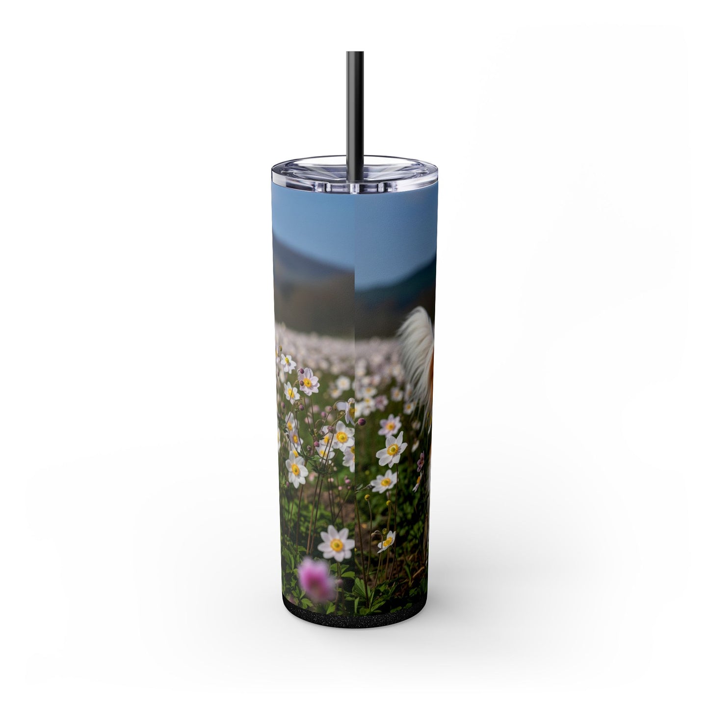 Nederlandse Kooikerhondje Skinny Tumbler with Straw, 20oz