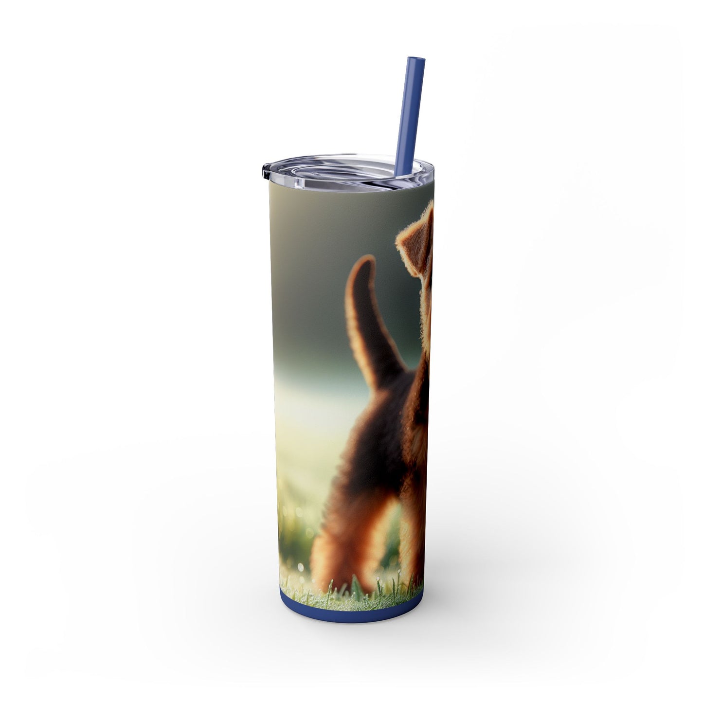 Welsh Terrier Skinny Tumbler with Straw, 20oz