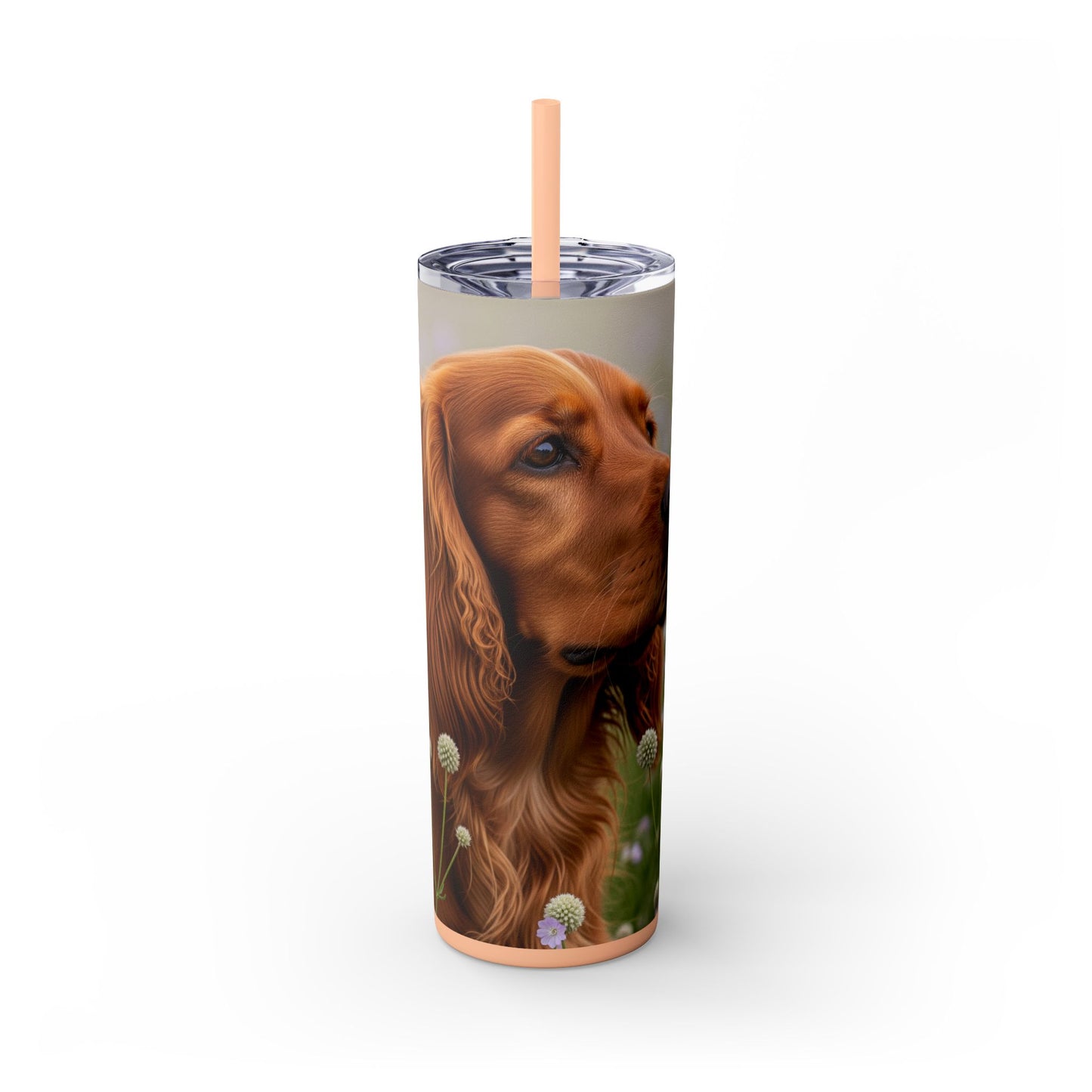 Sussex Spaniel Skinny Tumbler with Straw, 20oz