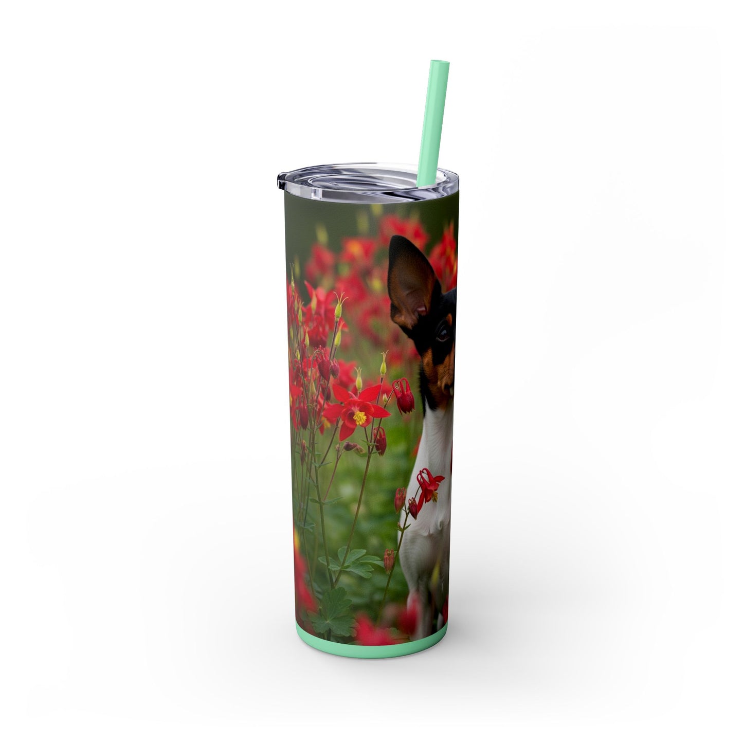 Toy Fox Terrier Tumbler with Straw, 20oz