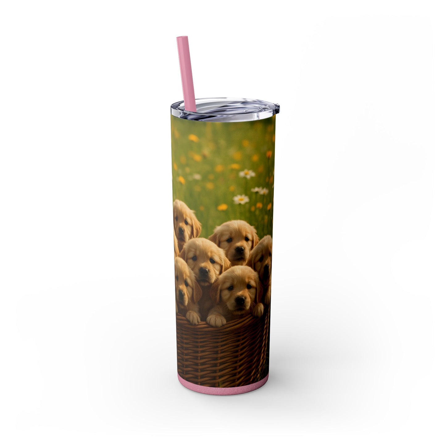Golden Retriever puppies Tumbler with Straw, 20oz