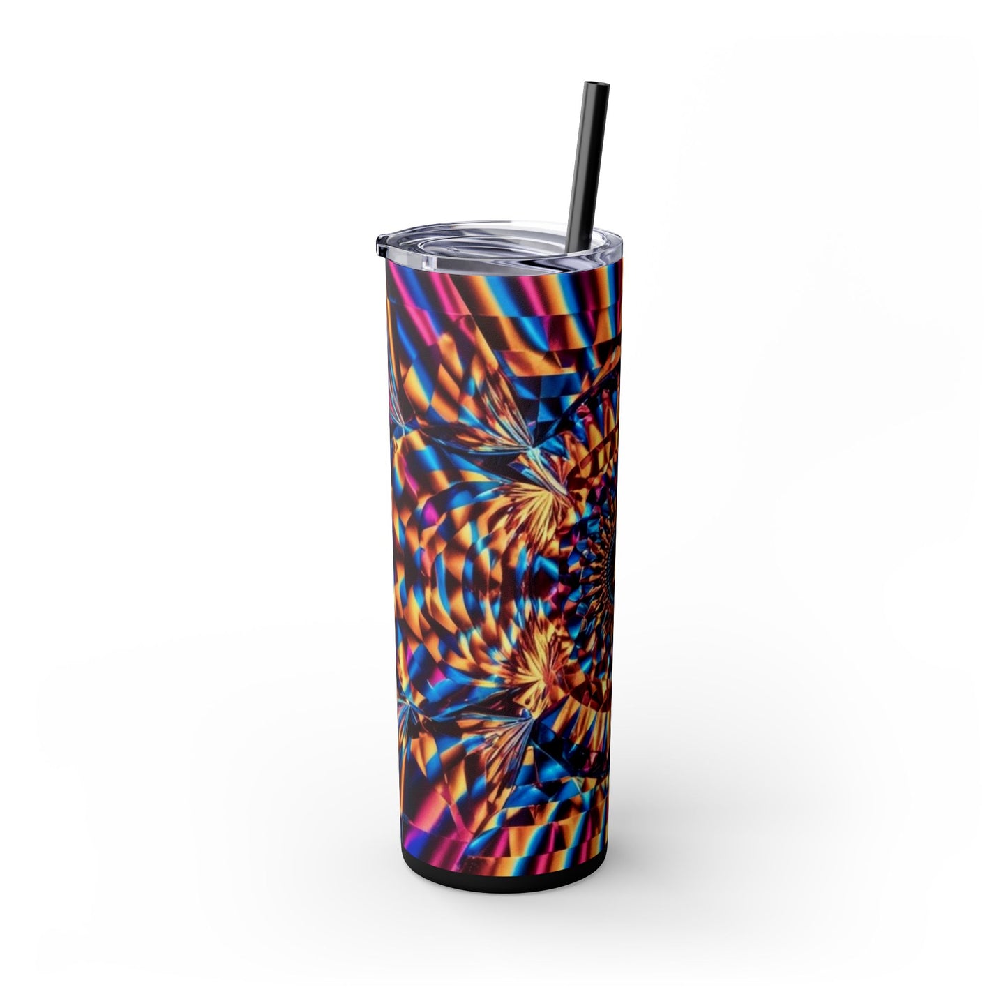 Optical Illusion Skinny Tumbler with Straw, 20oz