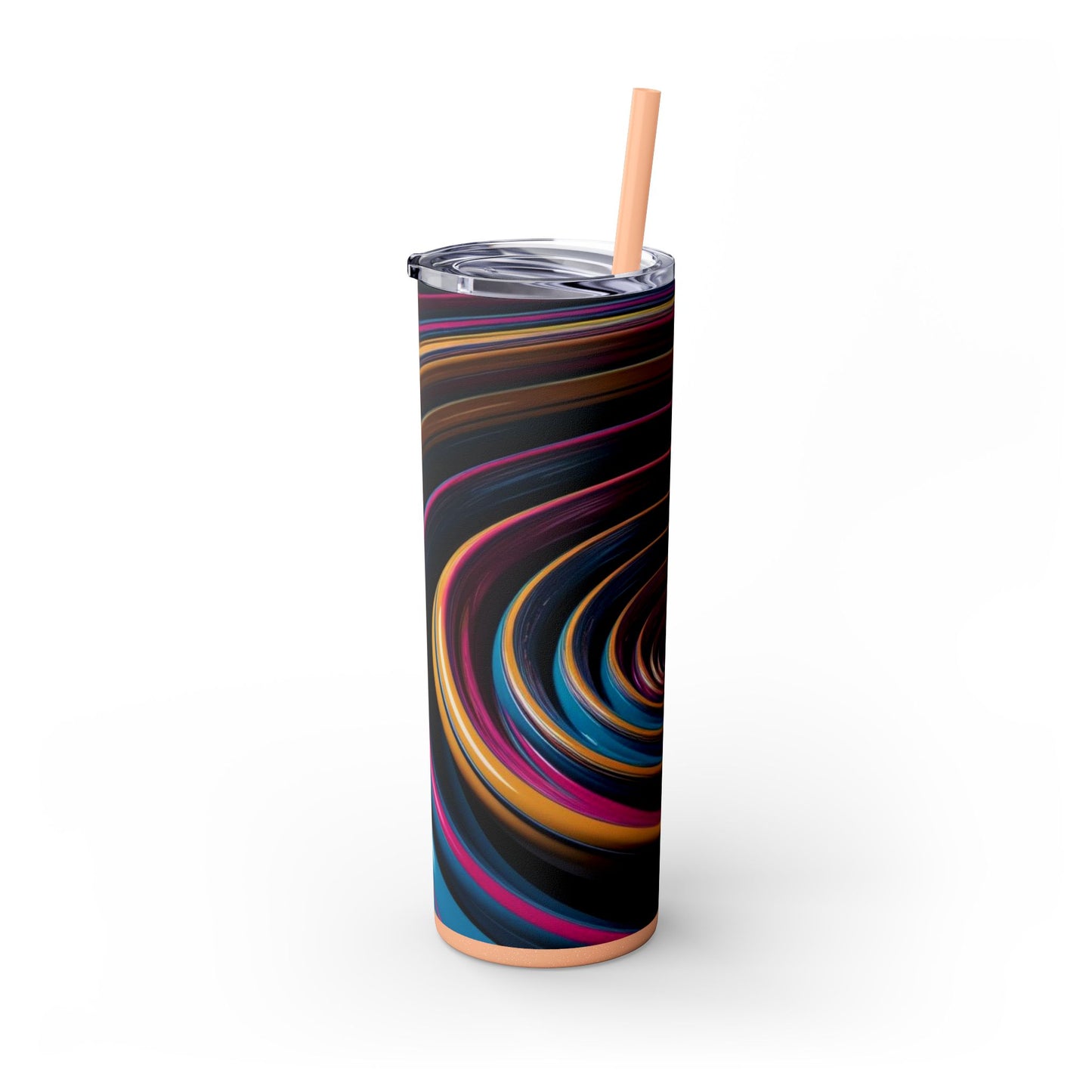 Optical Illusion Skinny Tumbler with Straw, 20oz