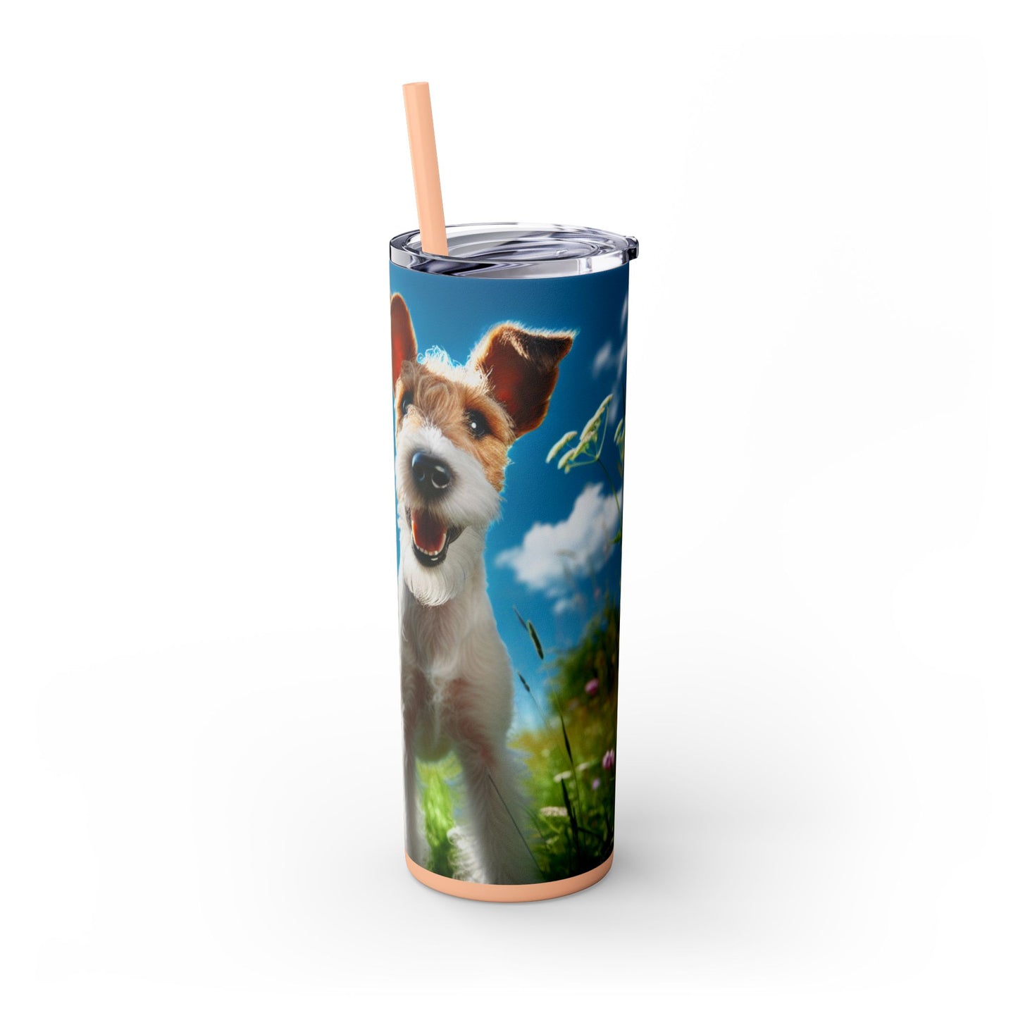 Fox Terrier Tumbler with Straw, 20oz