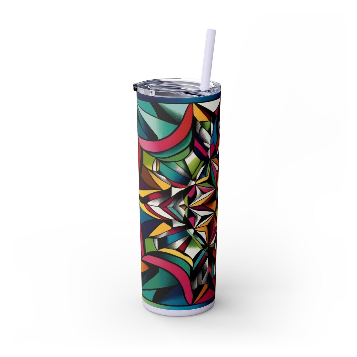 Optical Illusion Skinny Tumbler with Straw, 20oz