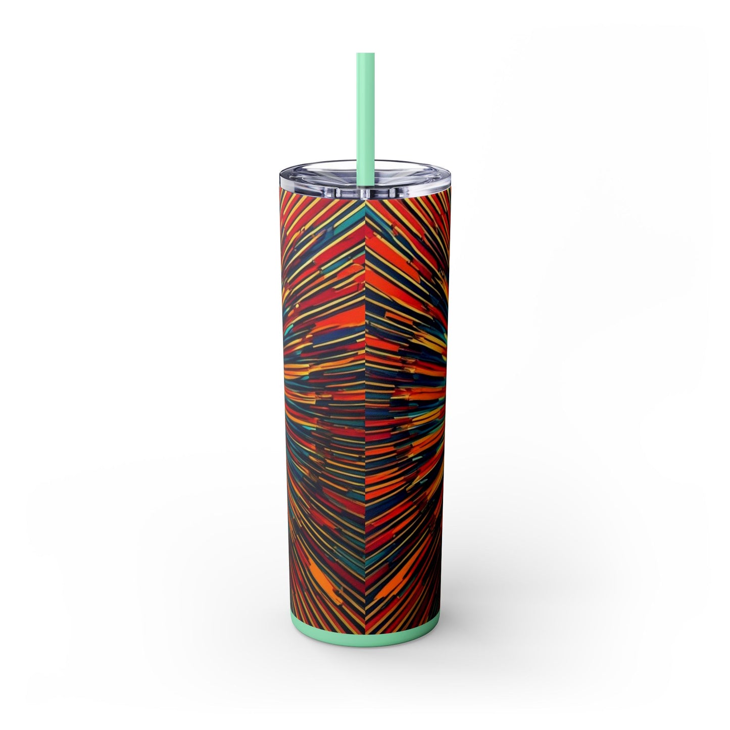 Optical Illusion Skinny Tumbler with Straw, 20oz