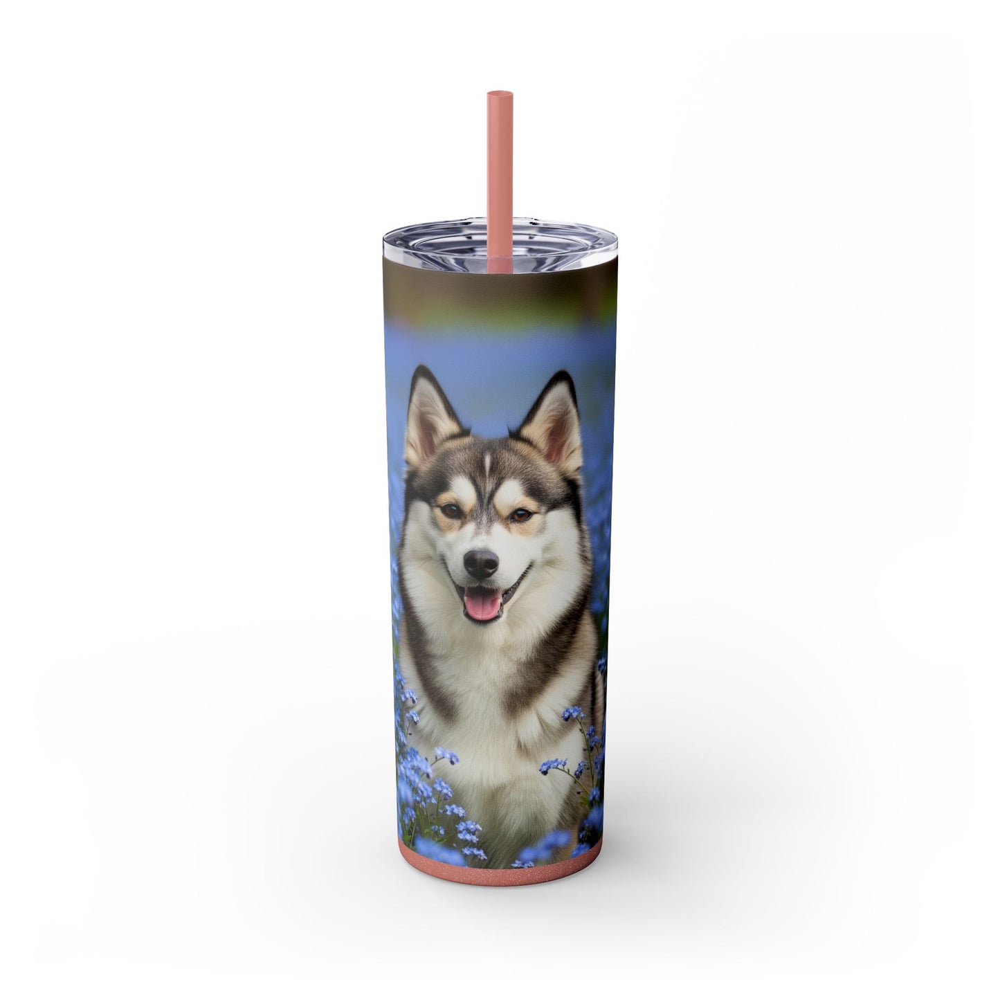 Alaskan Klee Kai Skinny Tumbler with Straw, 20oz