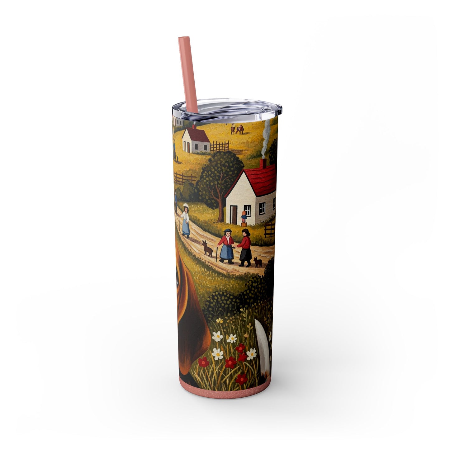 Beagle Skinny Tumbler with Straw, 20oz