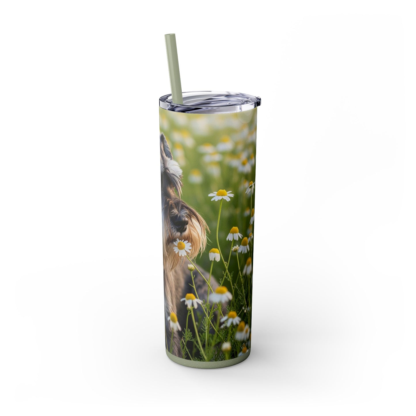 Miniature Schnauzer Skinny Tumbler with Straw, 20oz