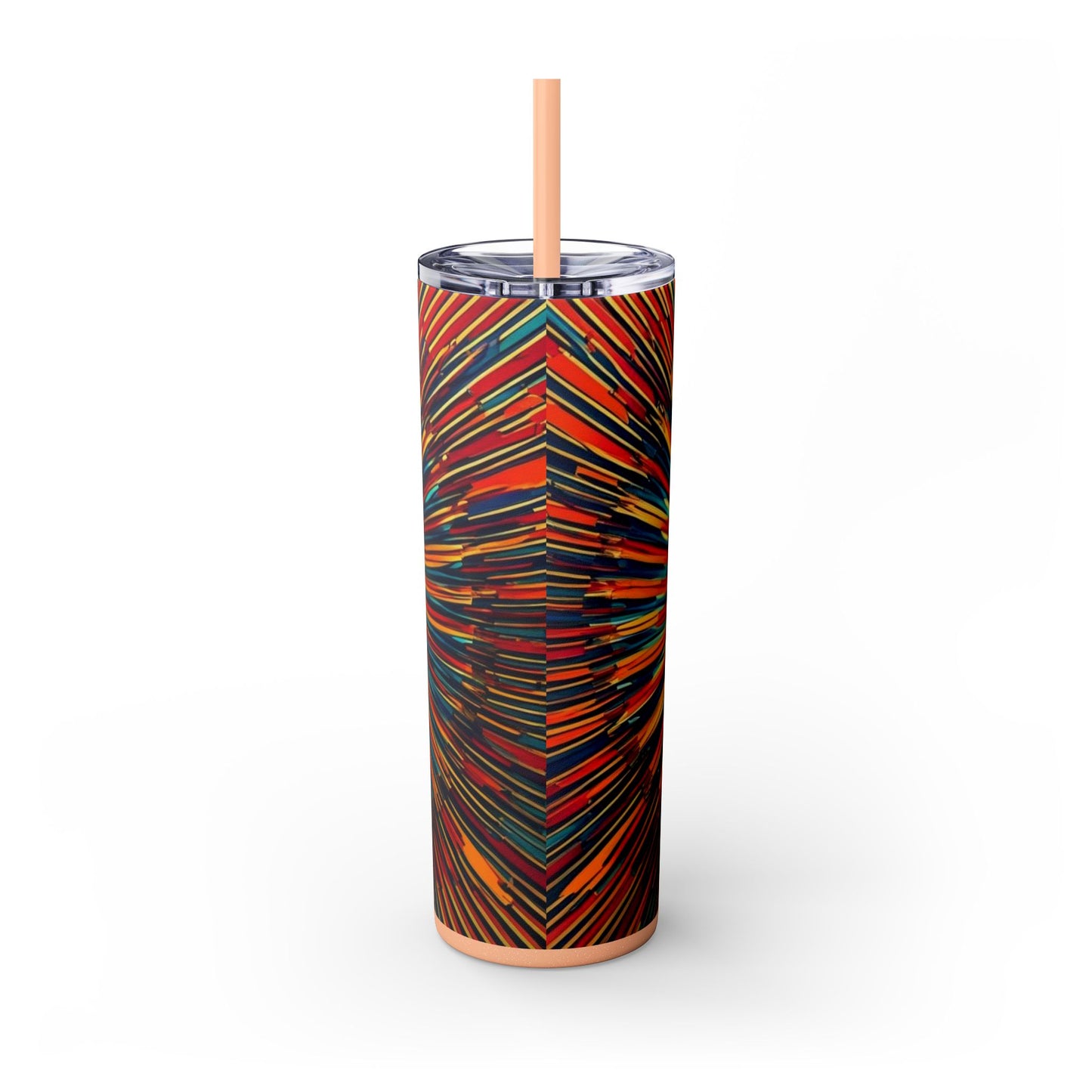 Optical Illusion Skinny Tumbler with Straw, 20oz