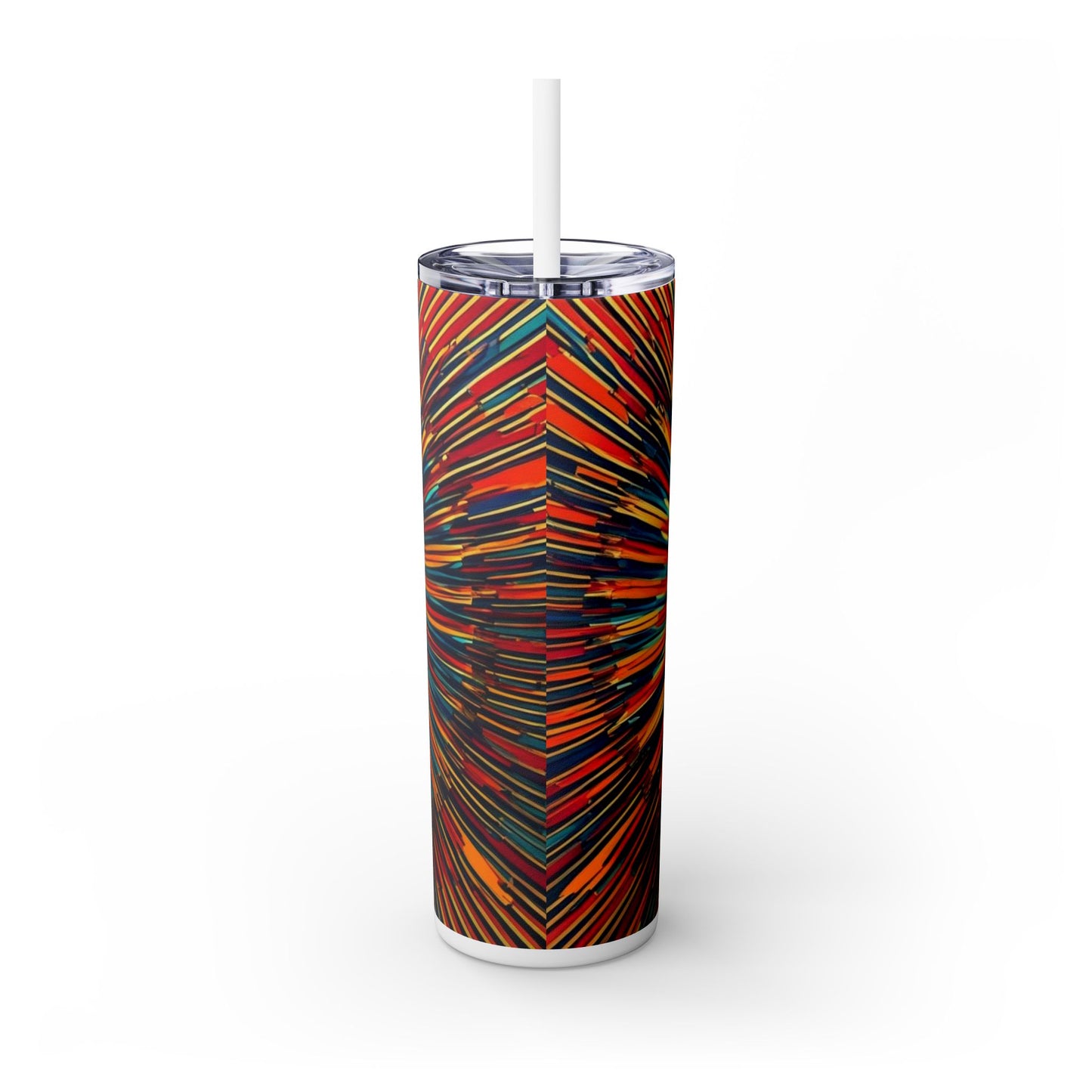 Optical Illusion Skinny Tumbler with Straw, 20oz