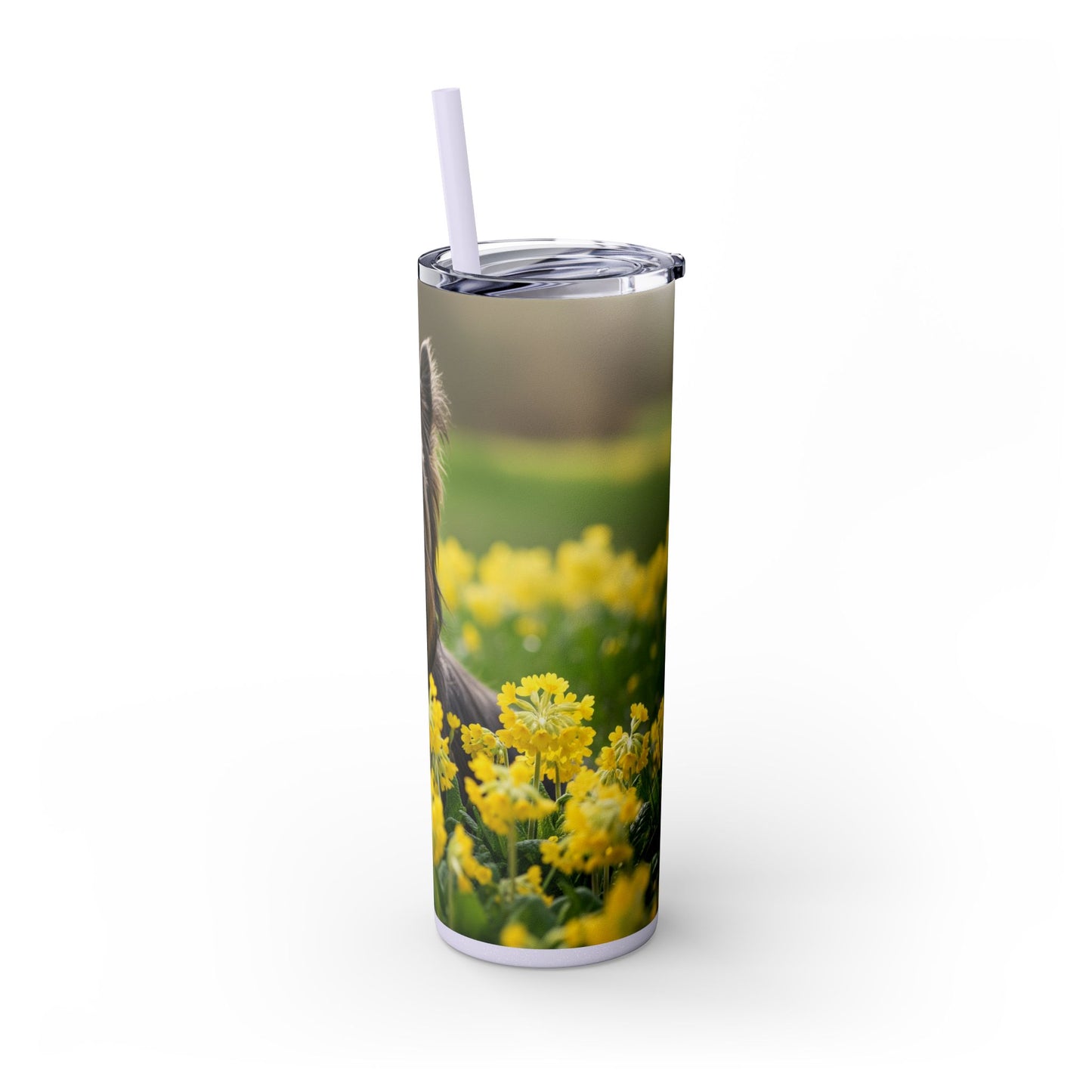 Skye Terrier Skinny Tumbler with Straw, 20oz