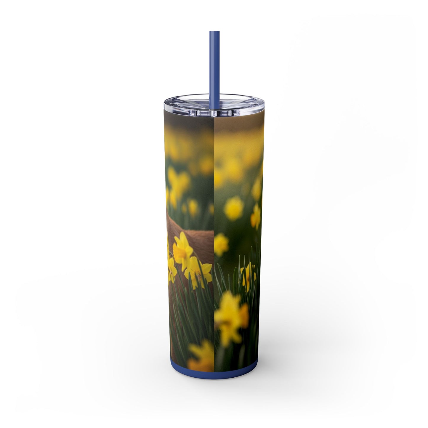 Portuguese Podengo Pequeno Skinny Tumbler with Straw, 20oz