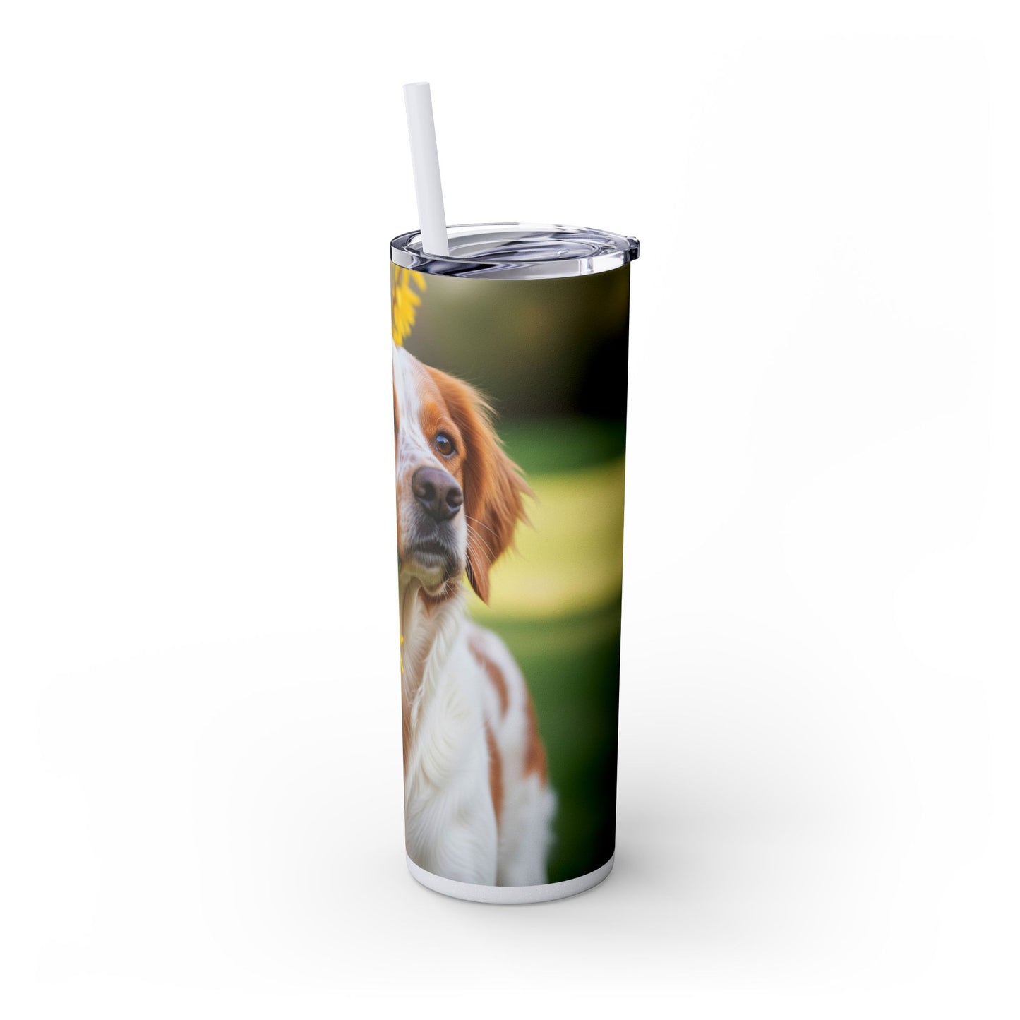 Brittany Dog Tumbler with Straw, 20oz