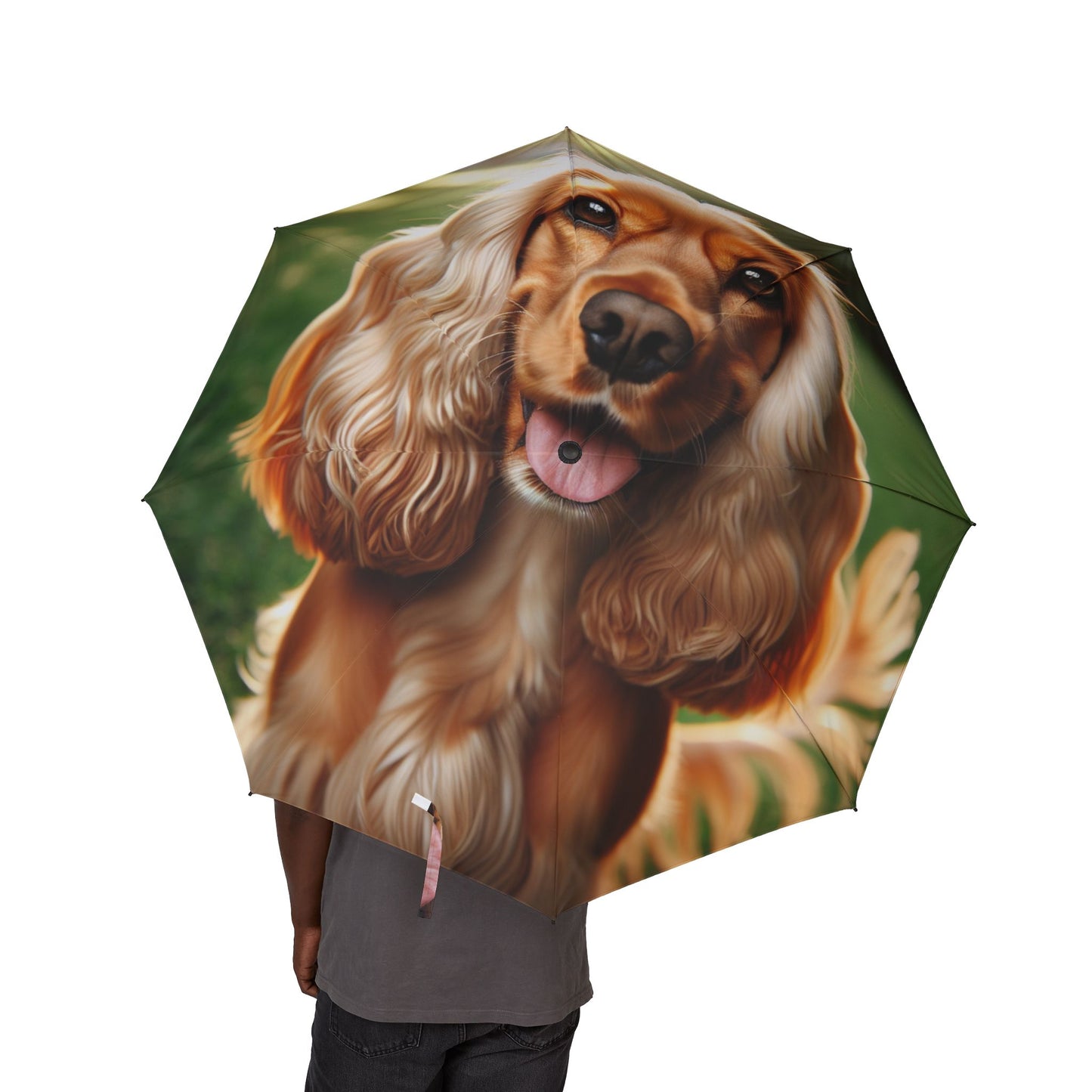 English Cocker Spaniel Semi-Automatic Foldable Umbrella