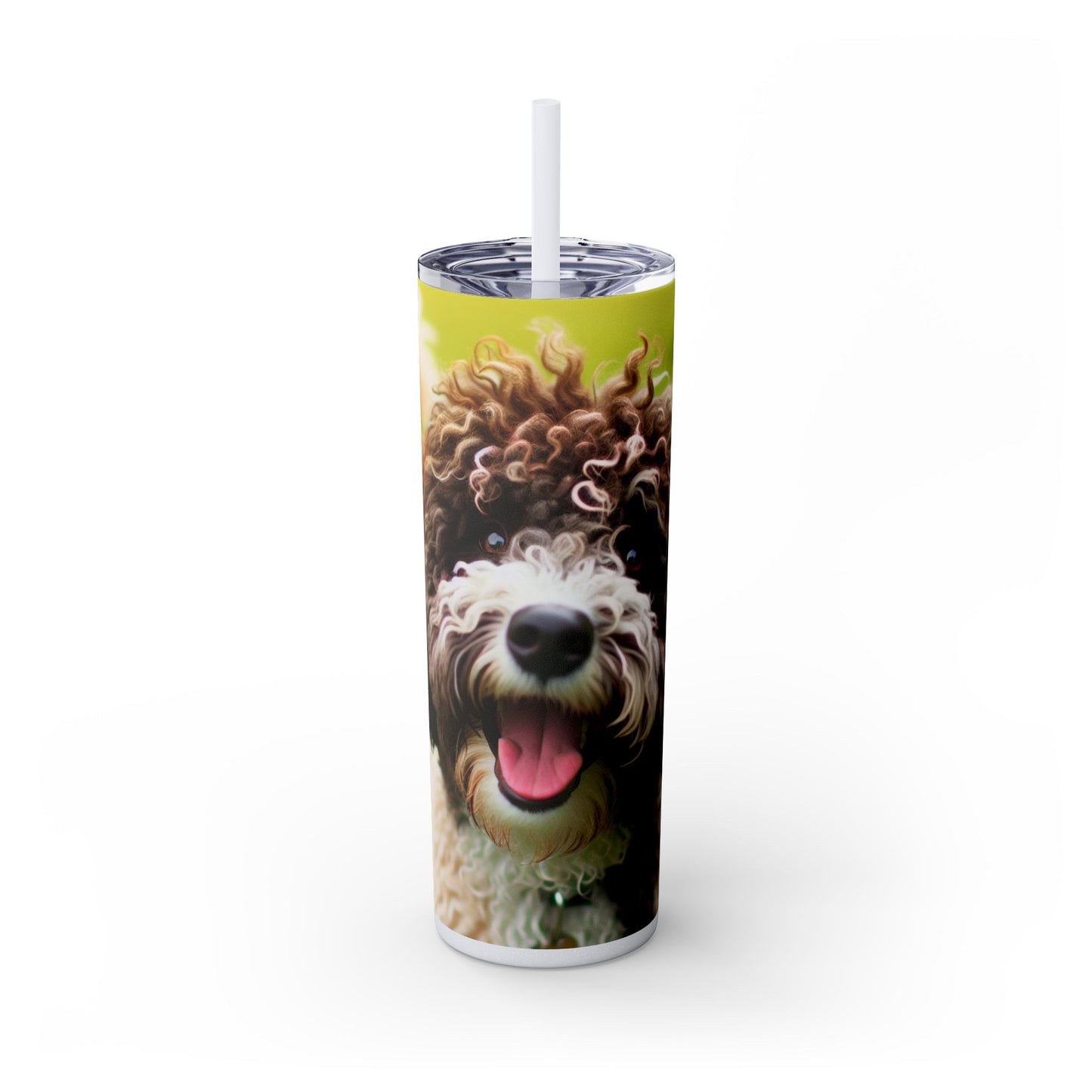 Spanish Water Dog Skinny Tumbler with Straw, 20oz