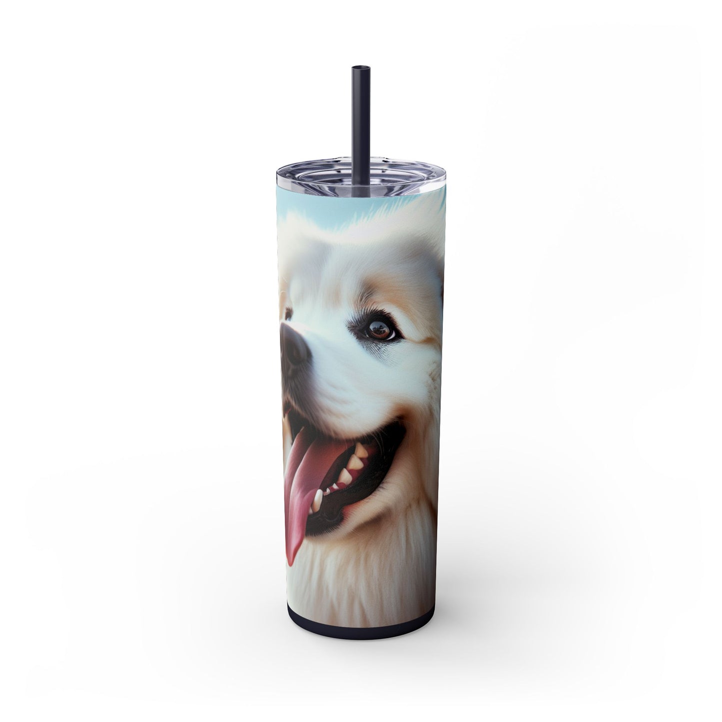 Pyrenean Mountain Dog Skinny Tumbler with Straw, 20oz
