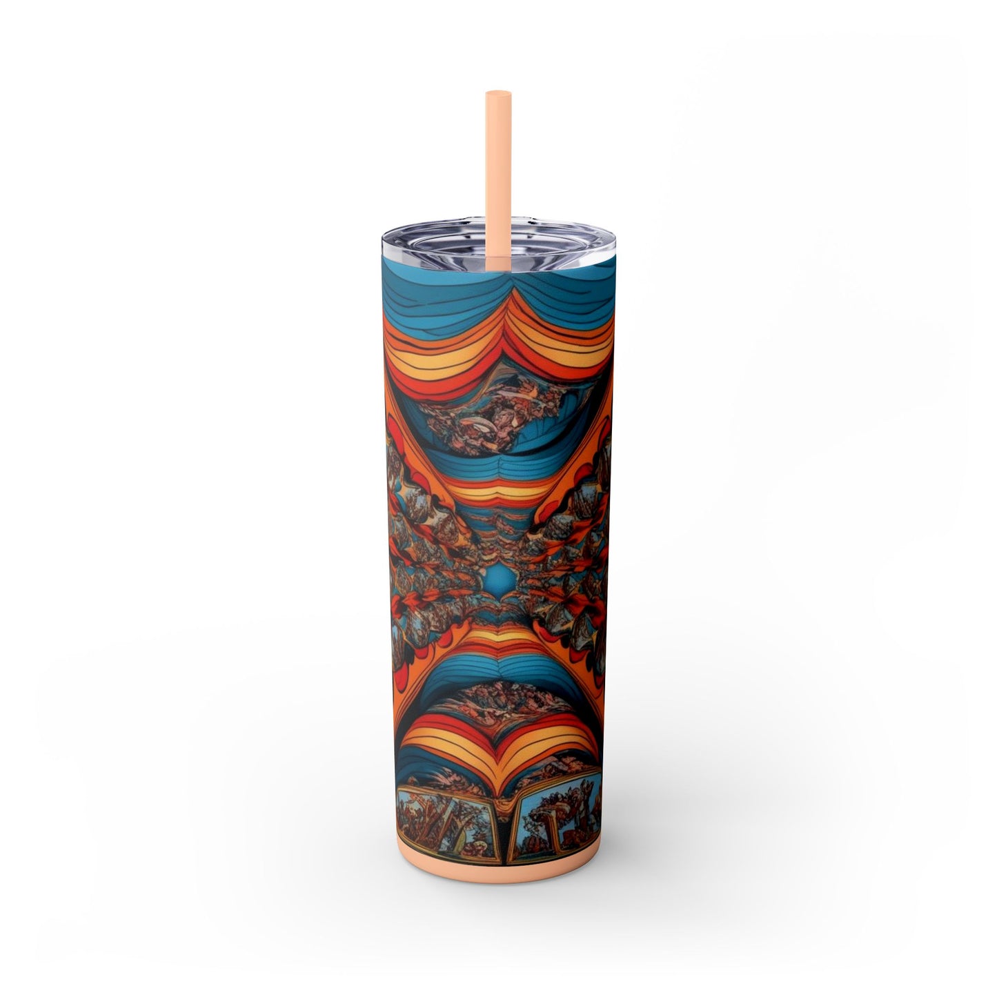 Optical Illusion Skinny Tumbler with Straw, 20oz