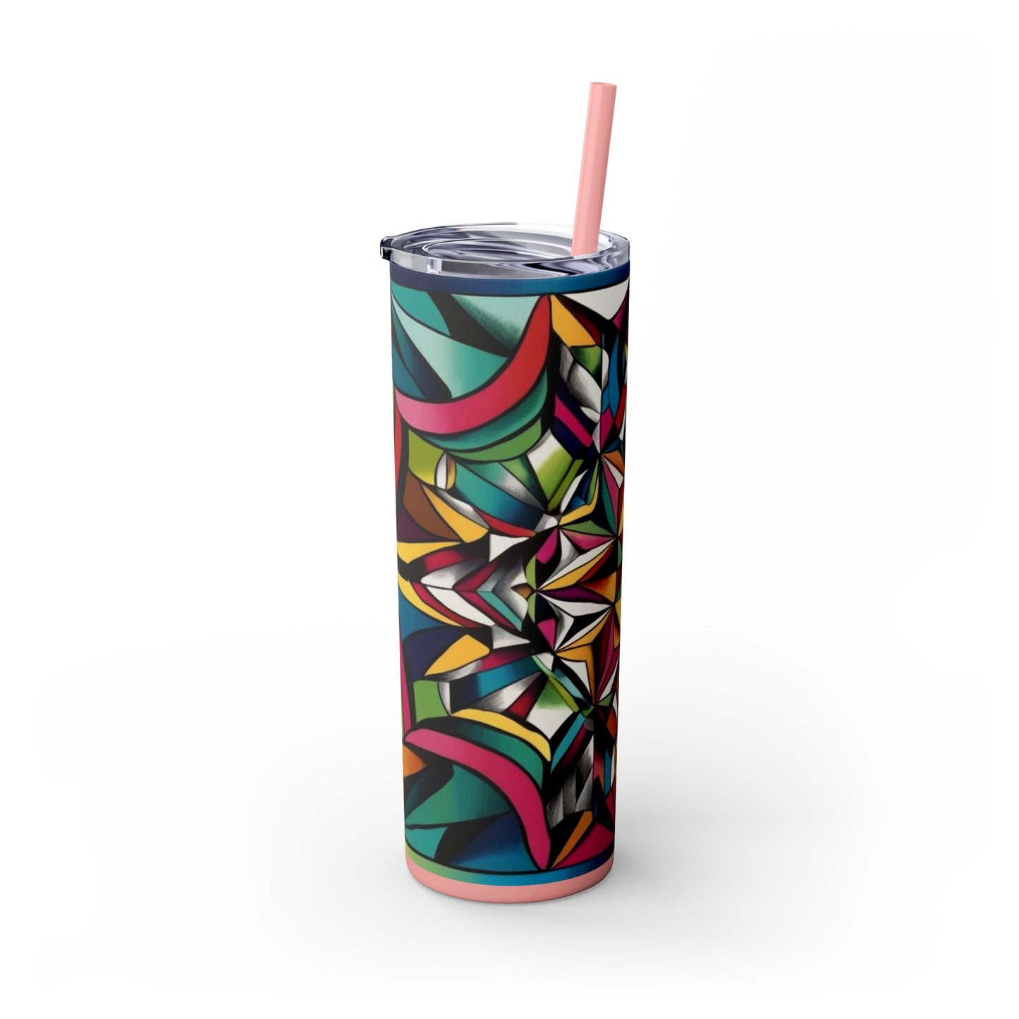Optical Illusion Skinny Tumbler with Straw, 20oz