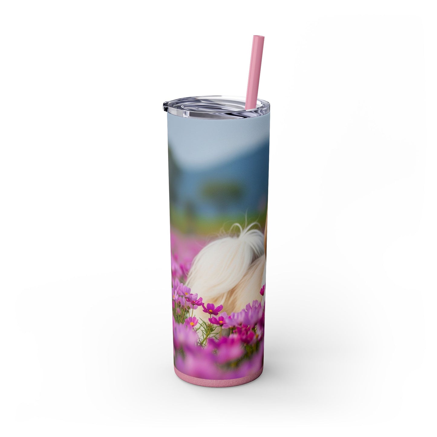 Shih Tzu Skinny Tumbler with Straw, 20oz