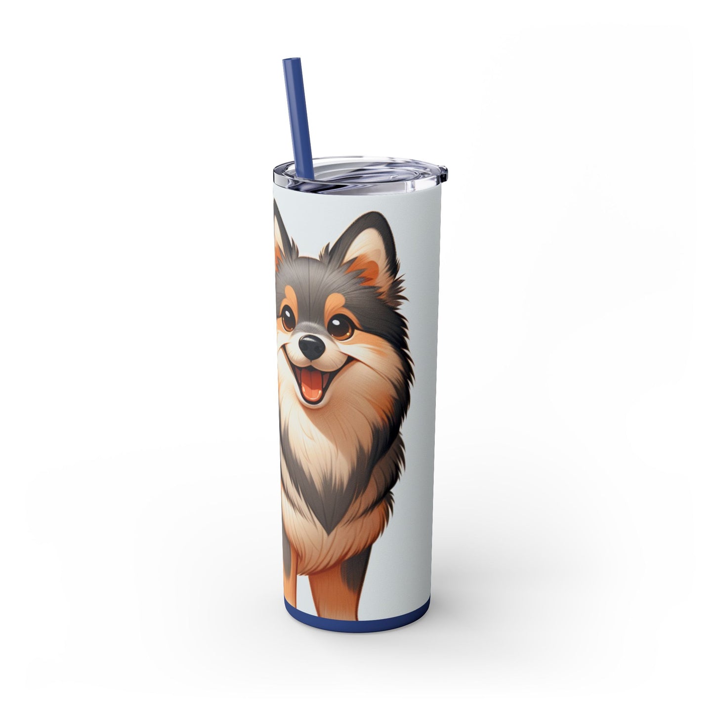 Swedish Vallhund Skinny Tumbler with Straw, 20oz