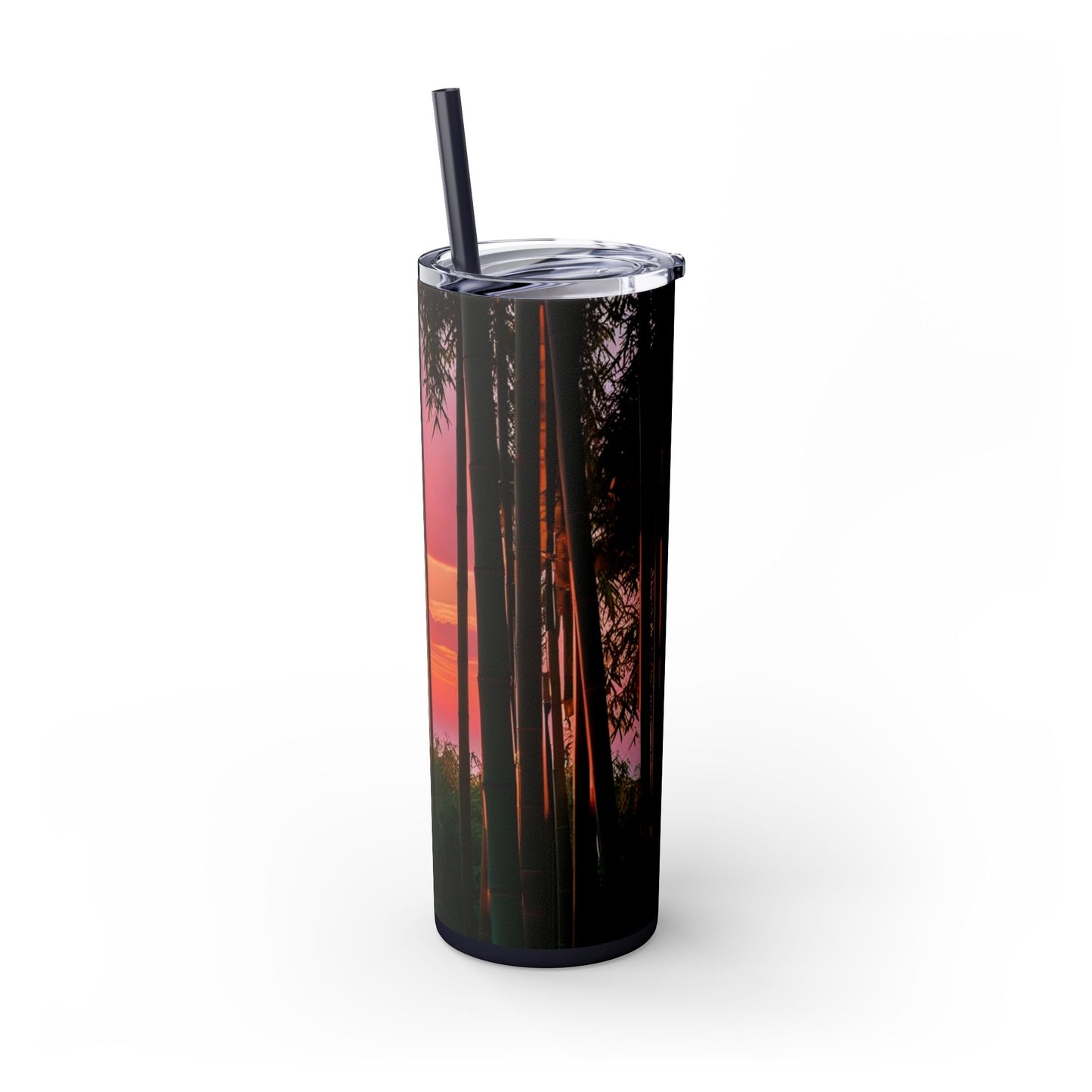 Bamboo Forest Sunrise Skinny Tumbler with Straw, 20oz