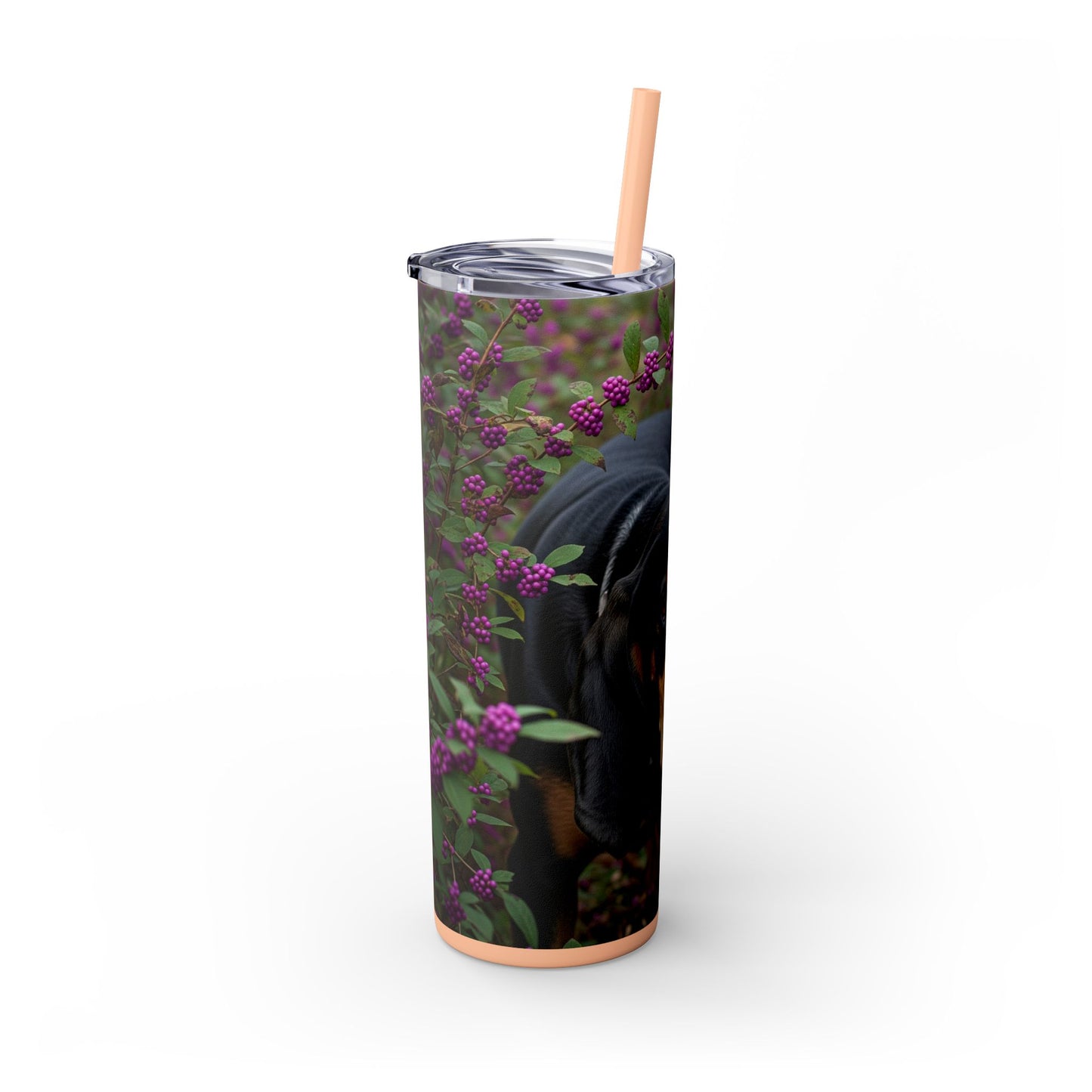 Black and Tan Coonhound Tumbler with Straw, 20oz