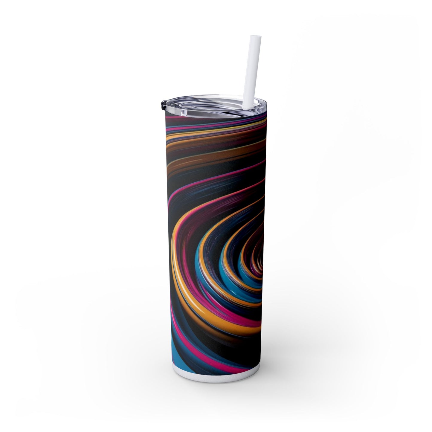 Optical Illusion Skinny Tumbler with Straw, 20oz