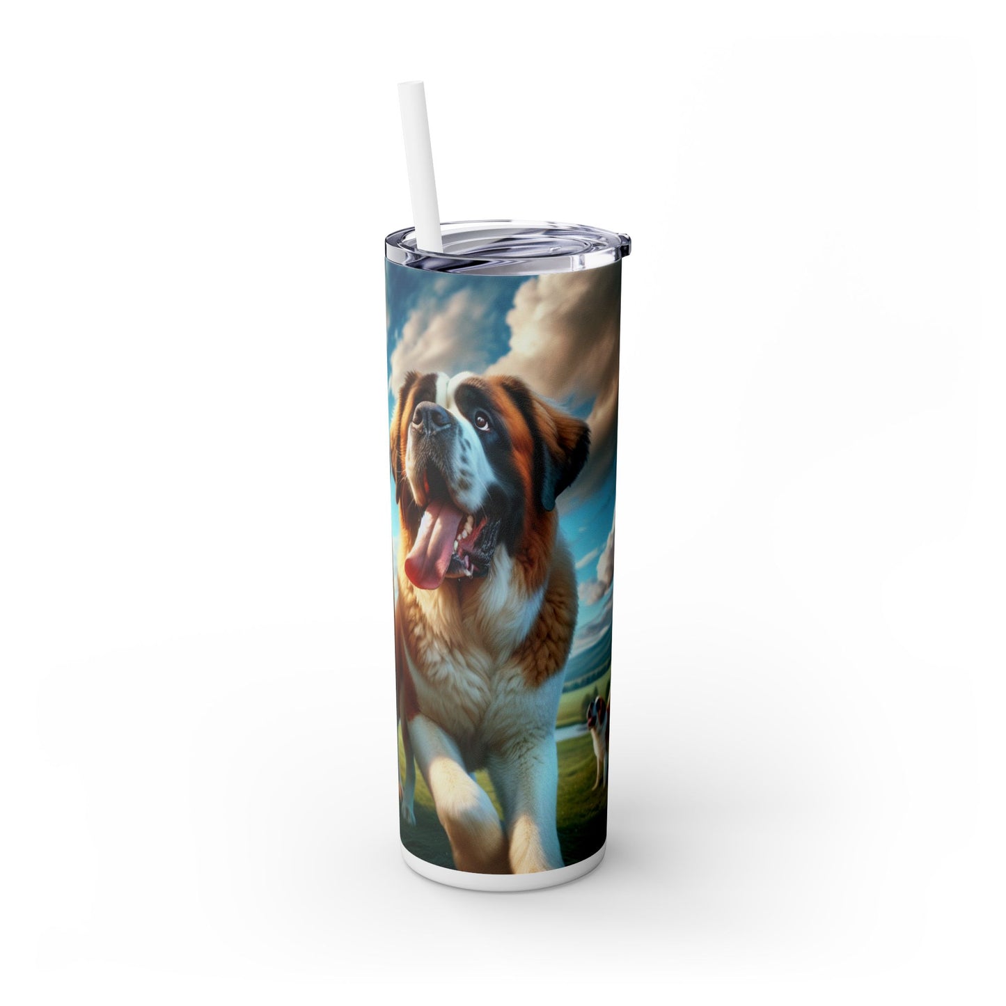 Saint Bernard Skinny Tumbler with Straw, 20oz