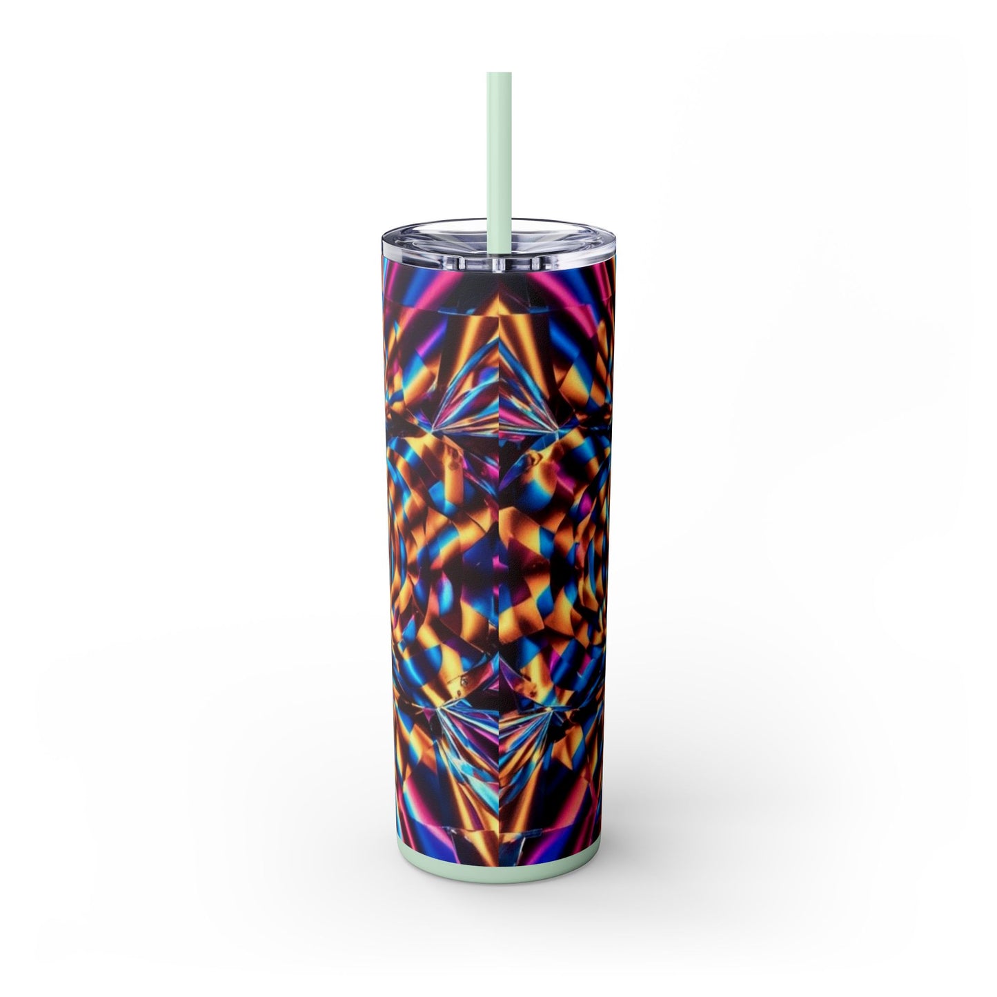 Optical Illusion Skinny Tumbler with Straw, 20oz