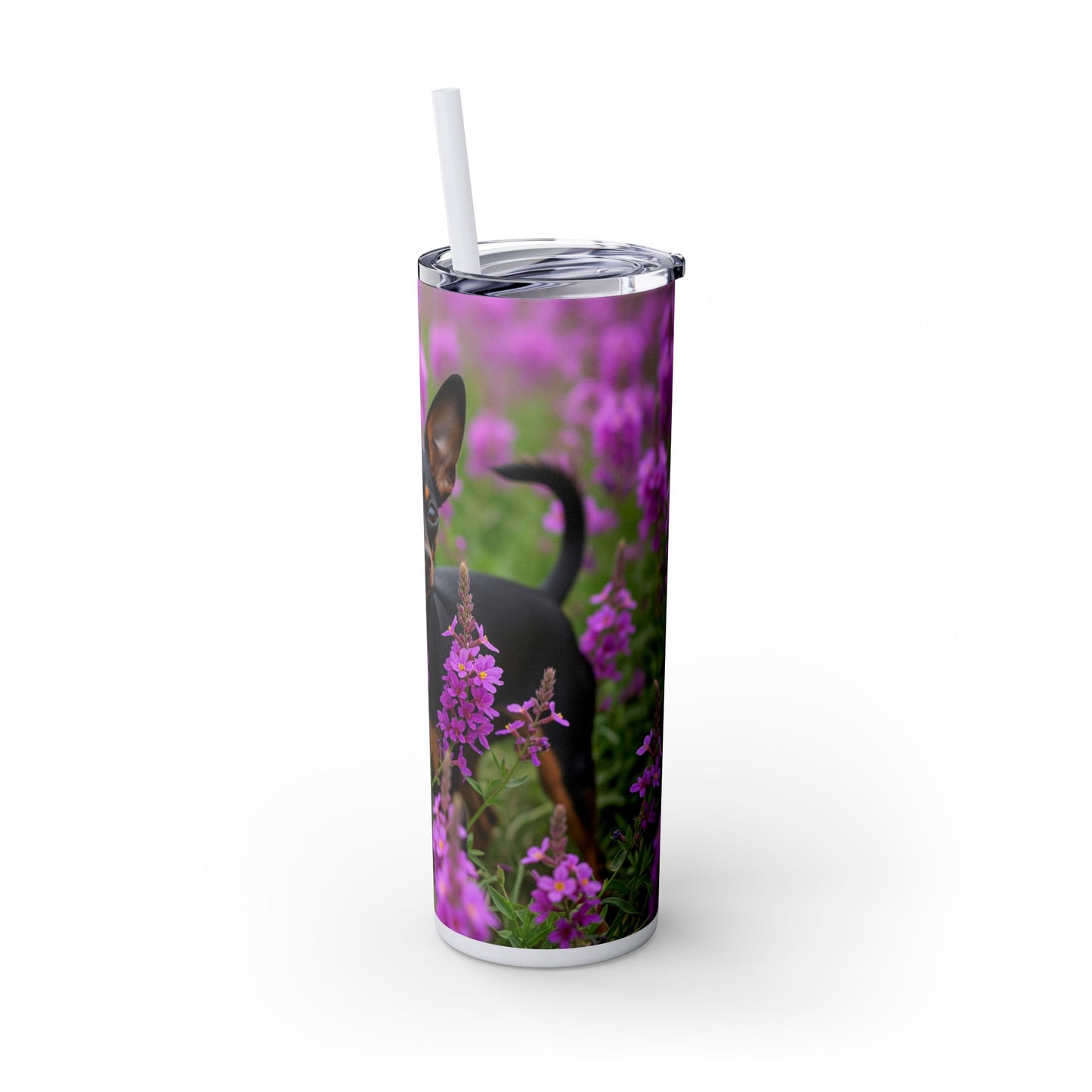 English Toy Terrier Tumbler with Straw, 20oz