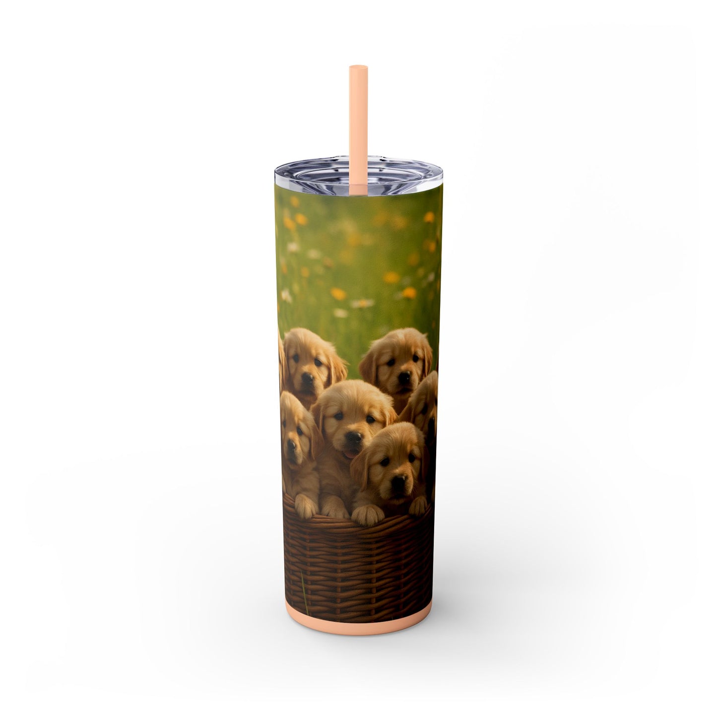 Golden Retriever puppies Tumbler with Straw, 20oz