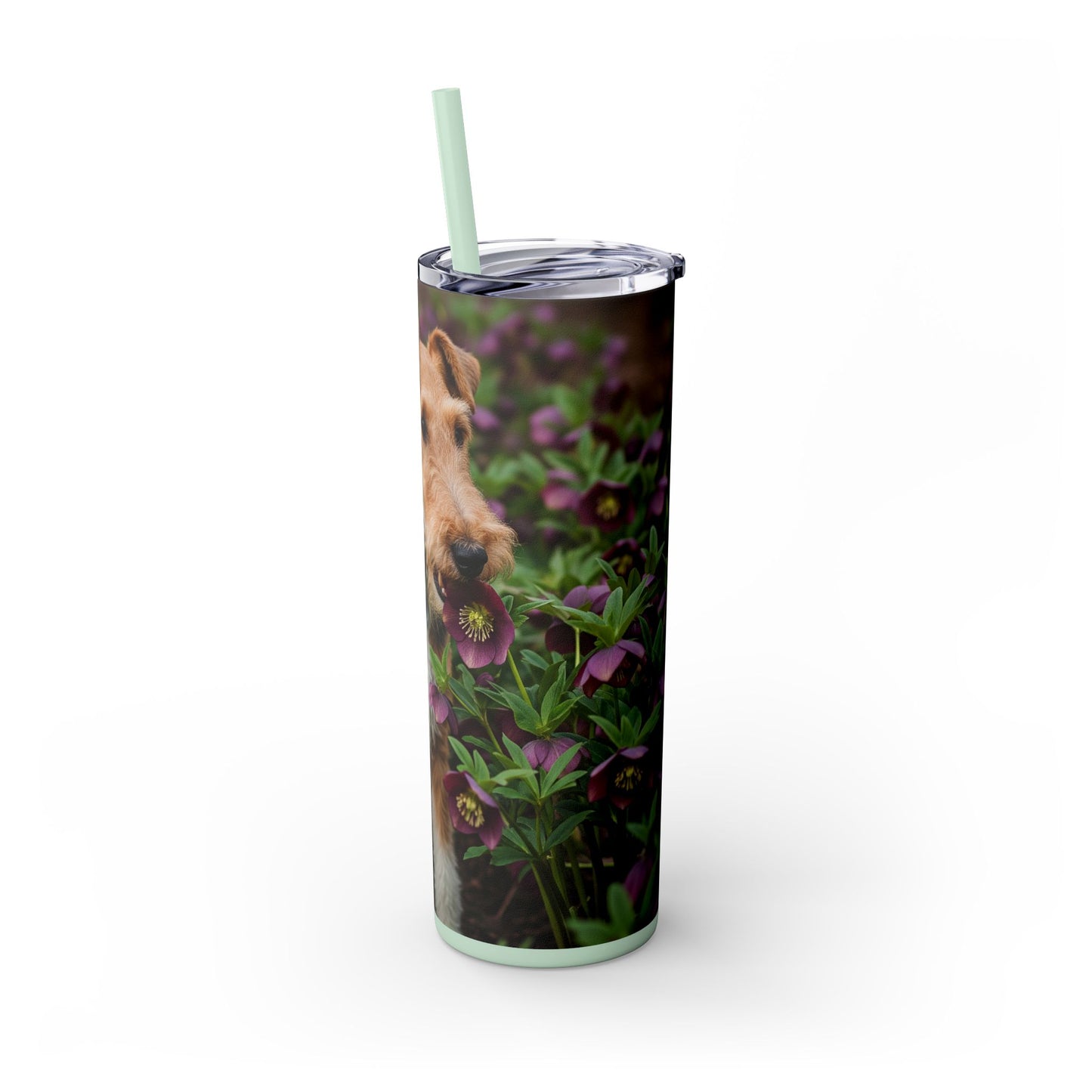 Wire Fox Terrier Skinny Tumbler with Straw, 20oz