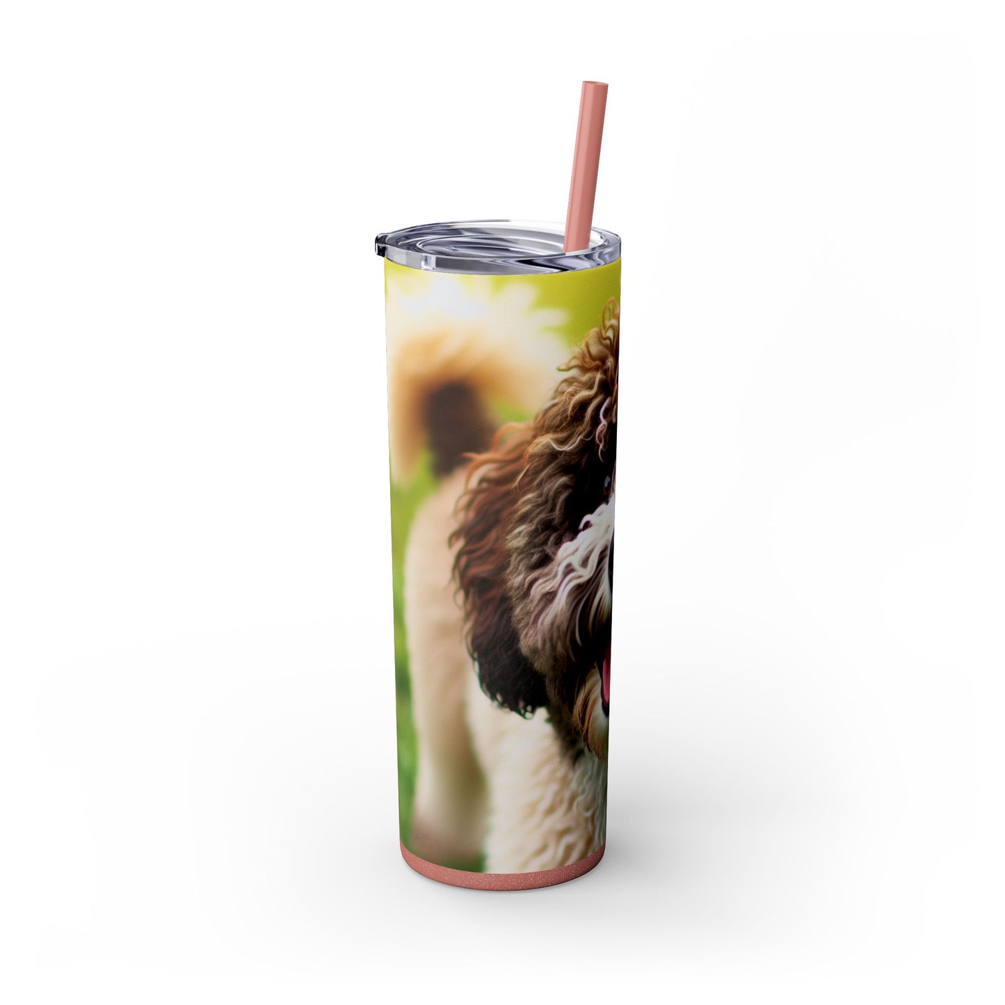 Spanish Water Dog Skinny Tumbler with Straw, 20oz