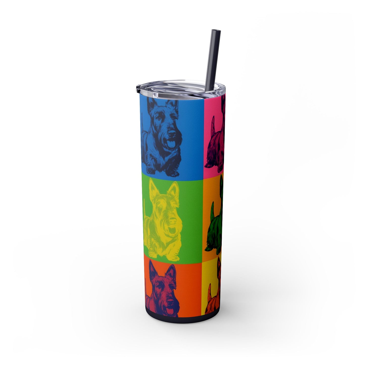 Scottish Terrier Skinny Tumbler with Straw, 20oz