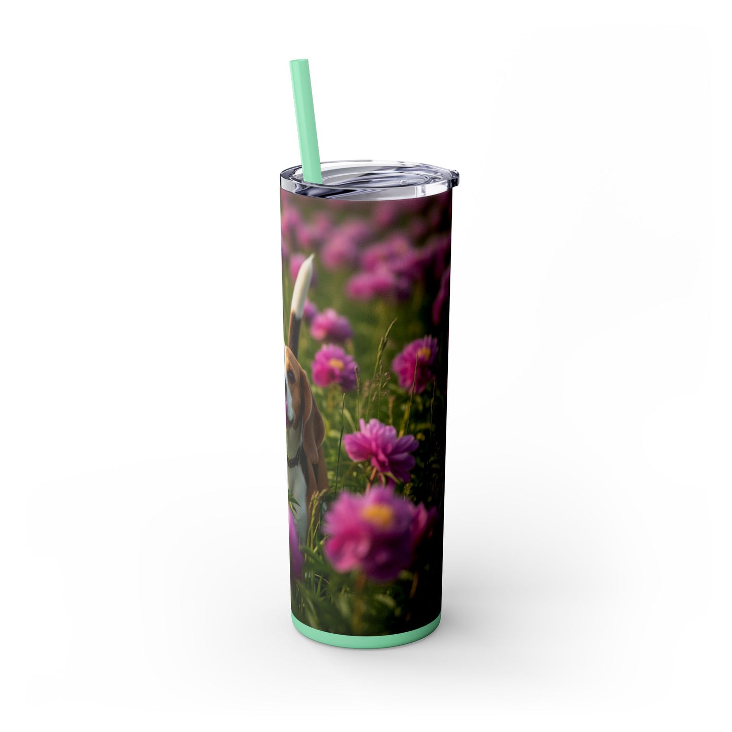 Beagle Skinny Tumbler with Straw, 20oz