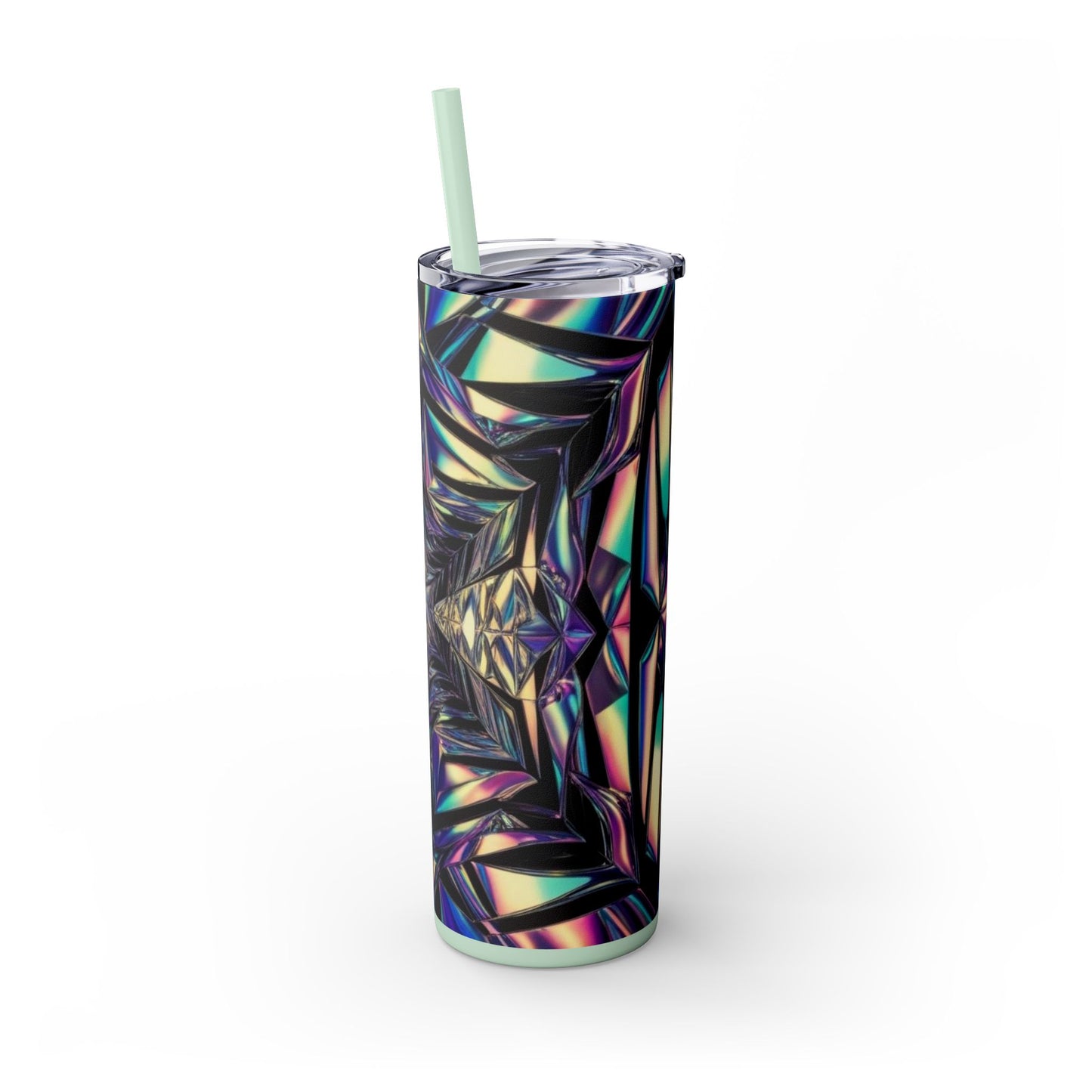 Optical Illusion Skinny Tumbler with Straw, 20oz