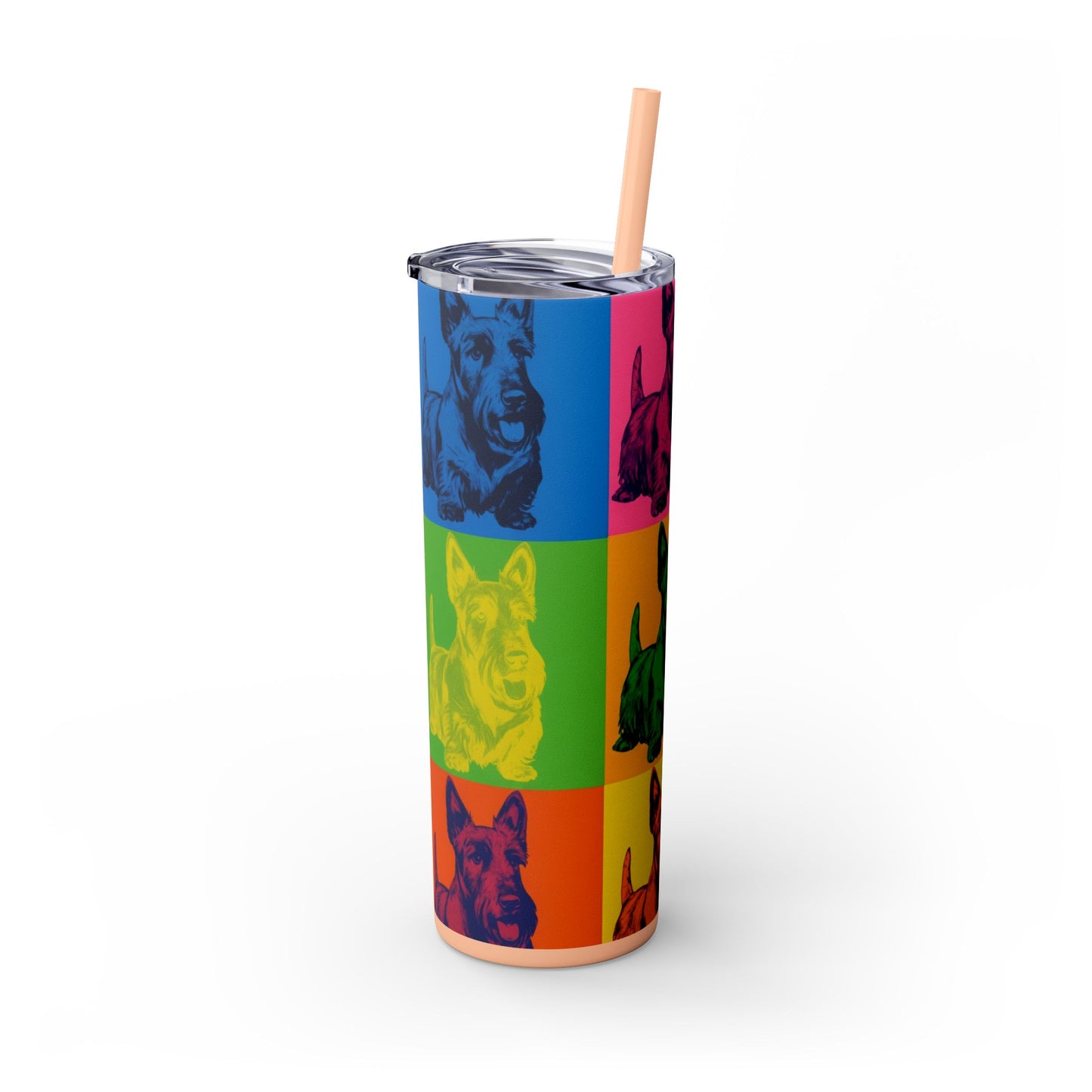 Scottish Terrier Skinny Tumbler with Straw, 20oz