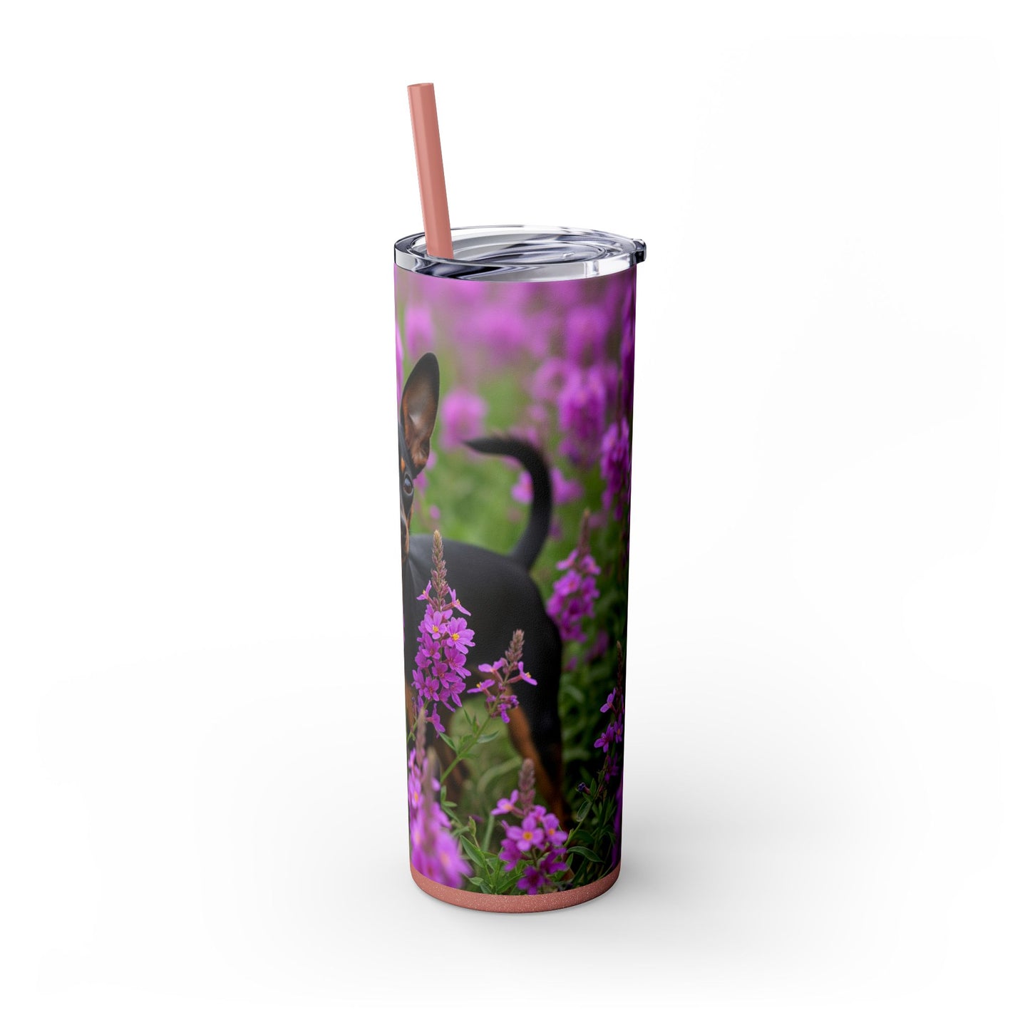 English Toy Terrier Tumbler with Straw, 20oz