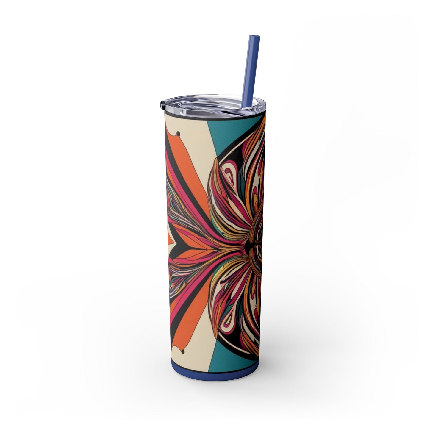 Optical Illusion Skinny Tumbler with Straw, 20oz