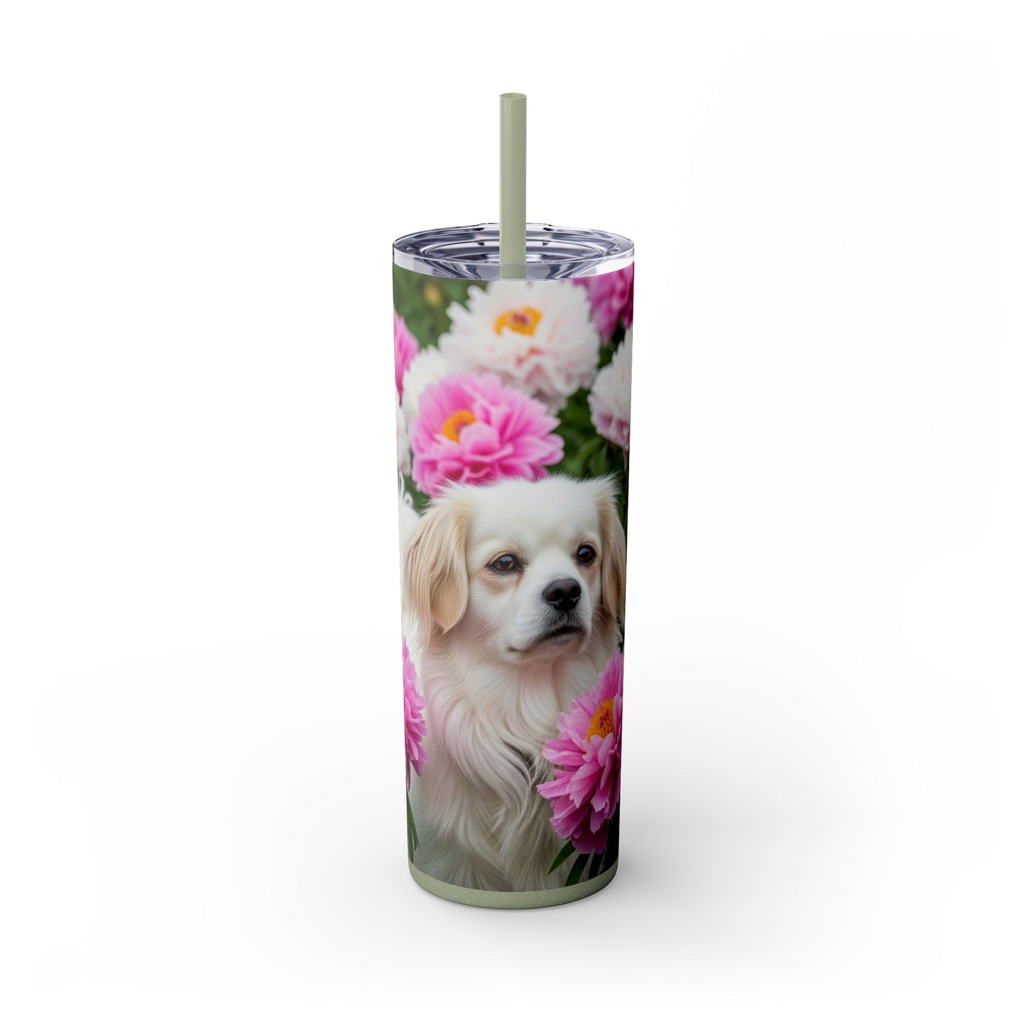 Tibetan Spaniel Tumbler with Straw, 20oz