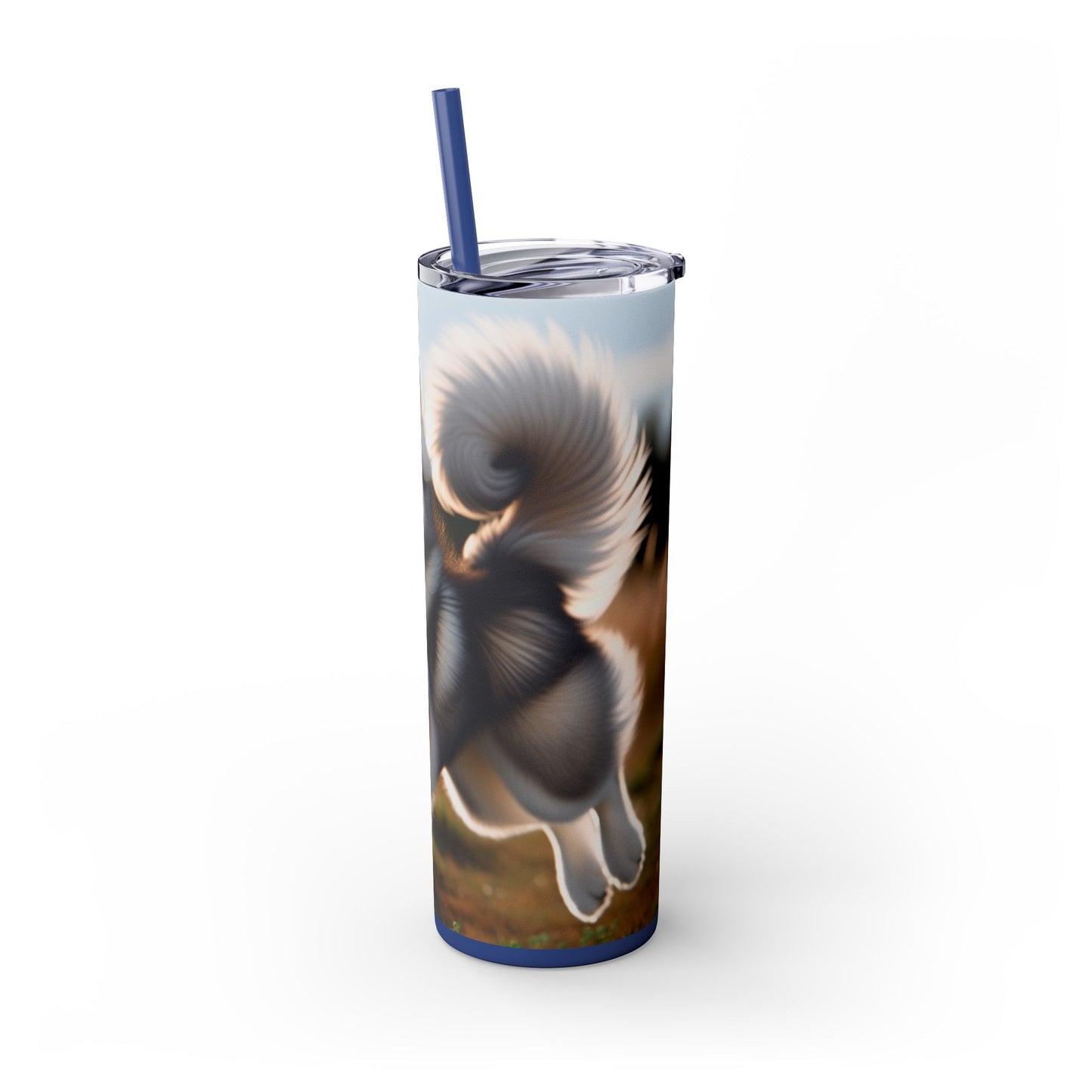 Alaskan Klee Kai Skinny Tumbler with Straw, 20oz