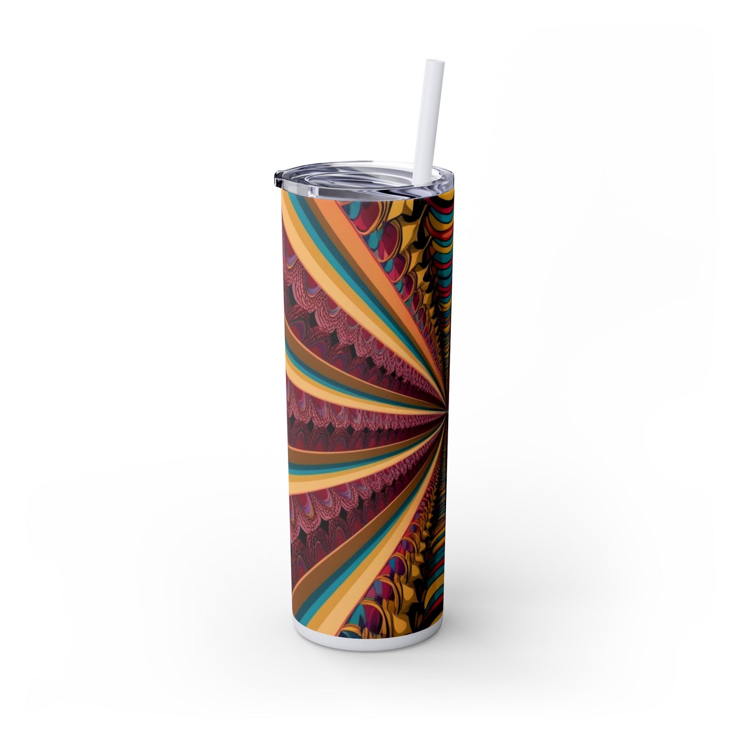 Optical Illusion Skinny Tumbler with Straw, 20oz