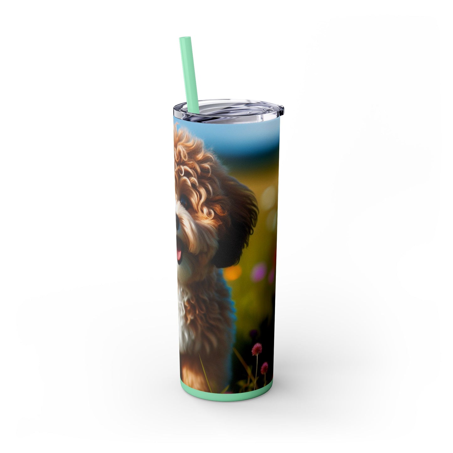 Russkaya Tsvetnaya Bolonka Tumbler with Straw, 20oz