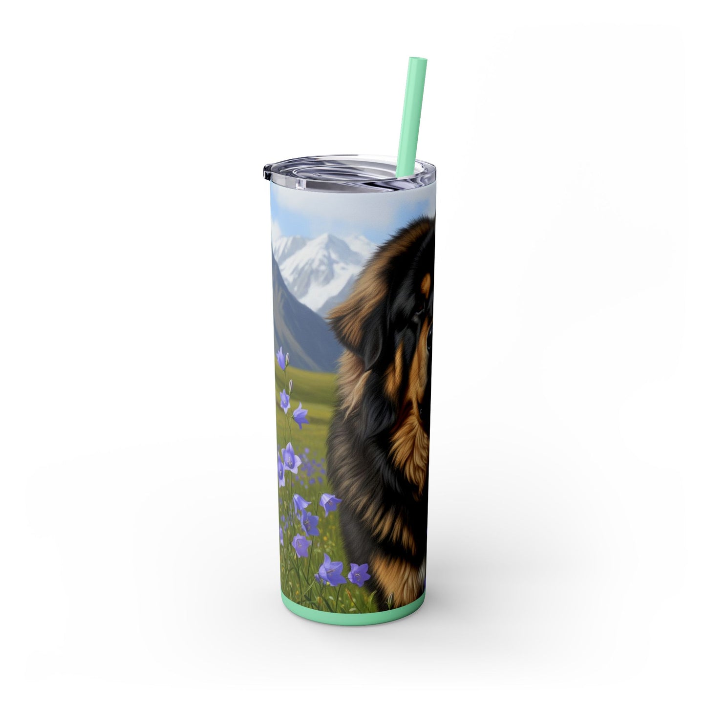 Tibetan Mastiff Skinny Tumbler with Straw, 20oz