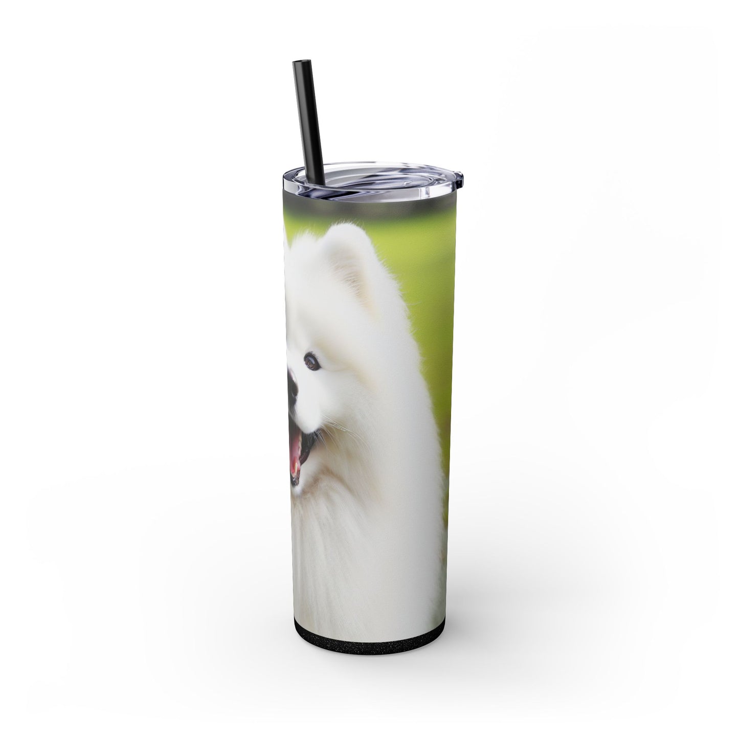 Samoyed Skinny Tumbler with Straw, 20oz
