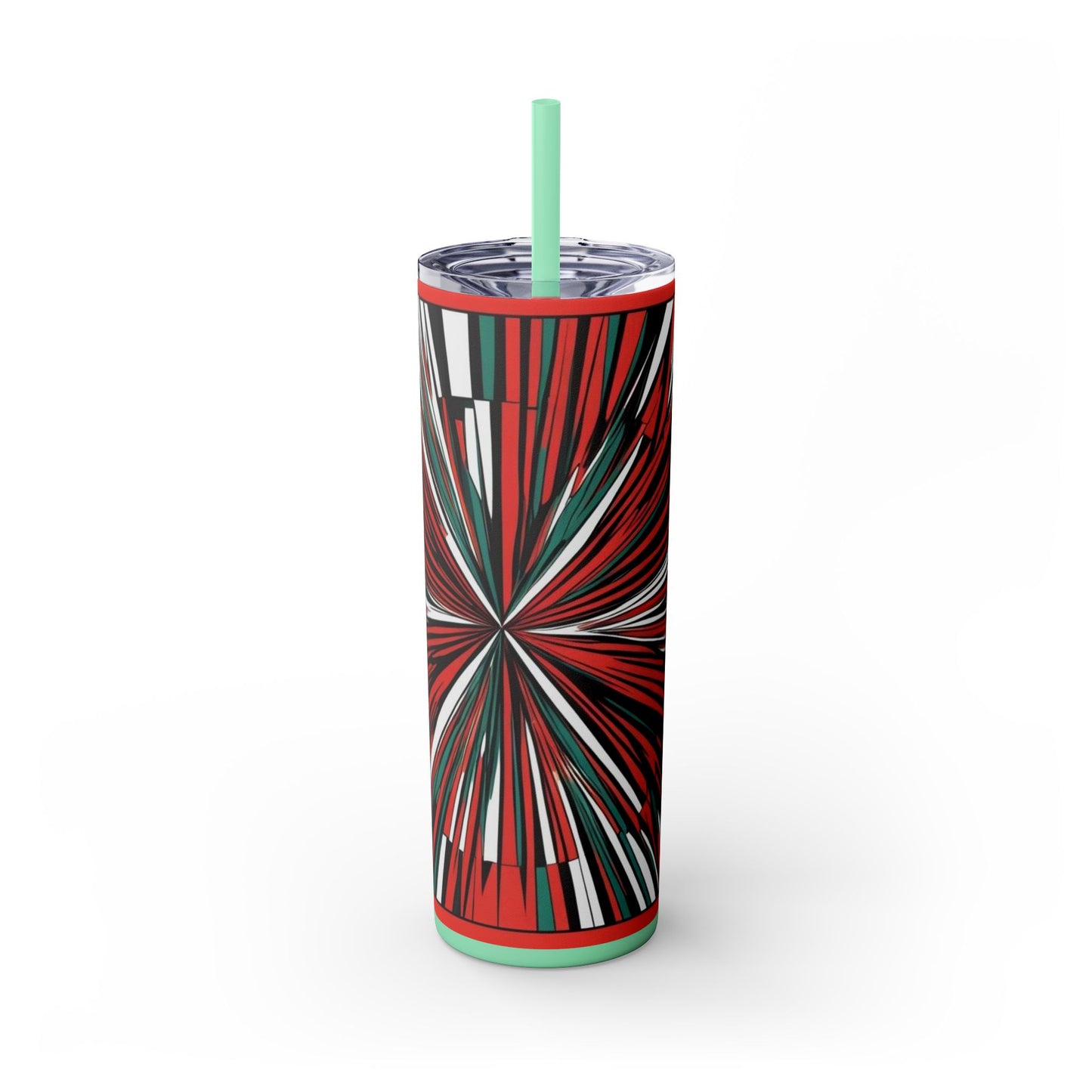 Optical Illusion Skinny Tumbler with Straw, 20oz