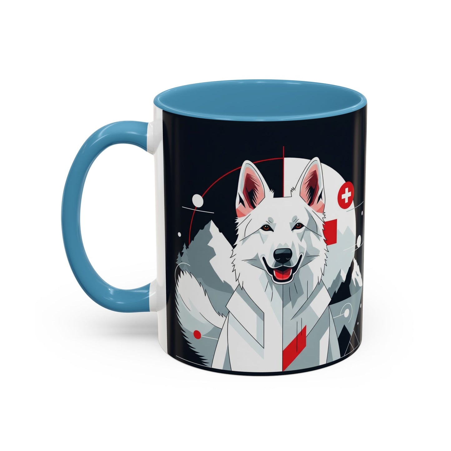 White Swiss Shepherd Dog Accent Coffee Mug - Perfect Gift for Dog Lovers