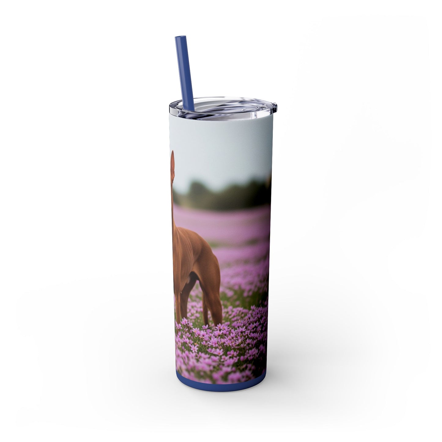 Pharaoh Hound Skinny Tumbler with Straw, 20oz