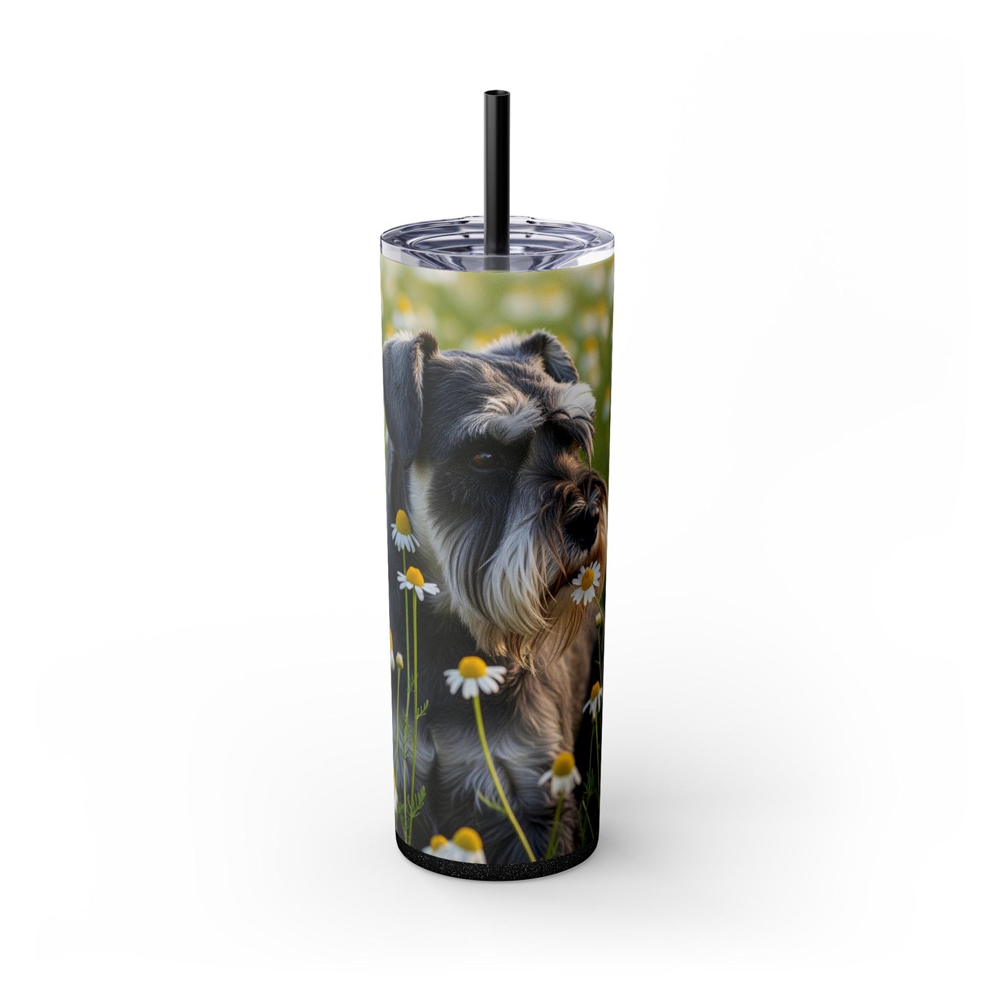 Miniature Schnauzer Skinny Tumbler with Straw, 20oz